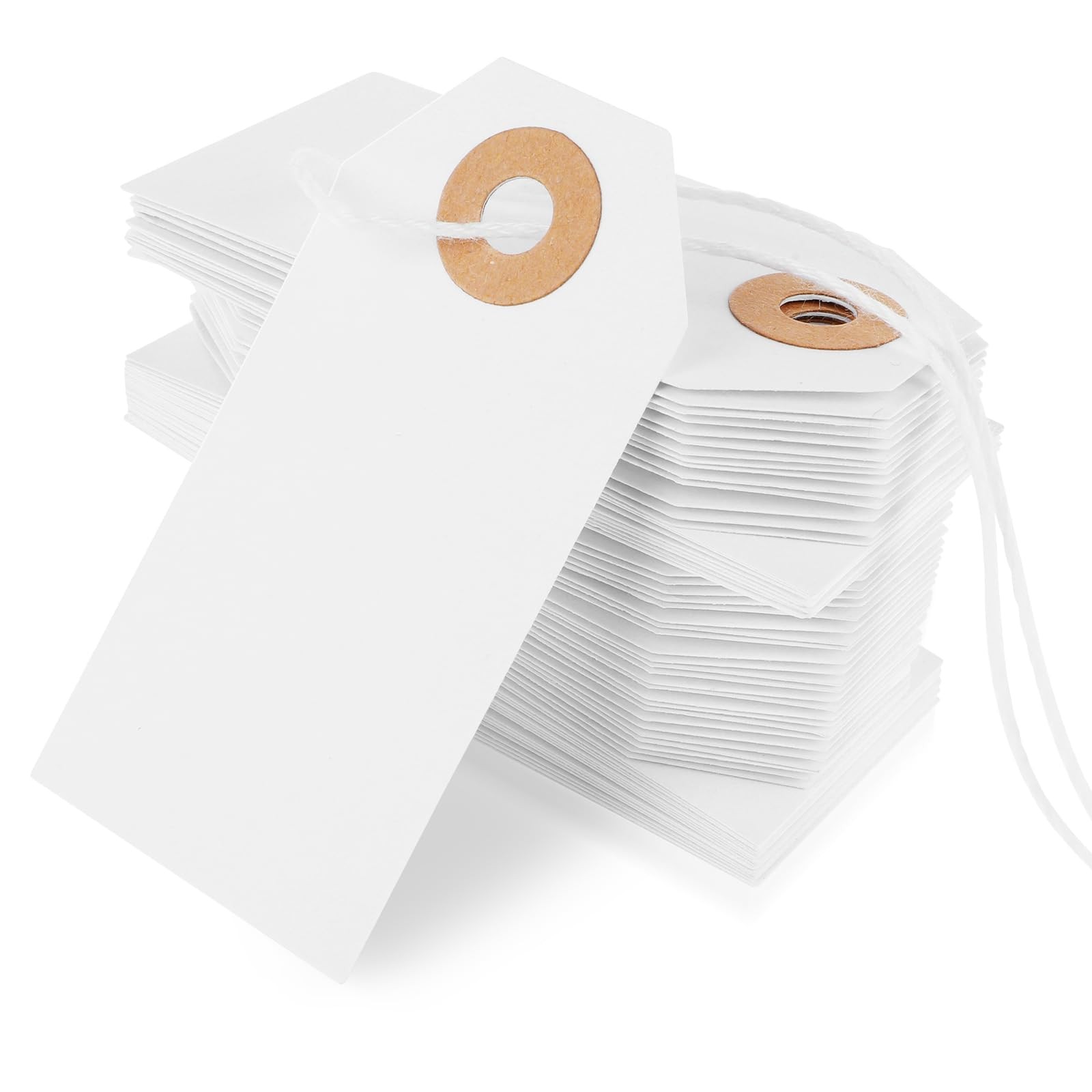 100 Pcs White Price Tags With String Attached – Large Paper Tags for Pricing,…