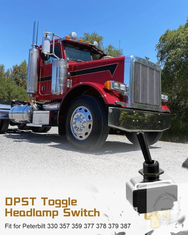 Light Switch for Peterbilt 330 357 359 377 378 379 387, DPST Toggle Headlight Sw
