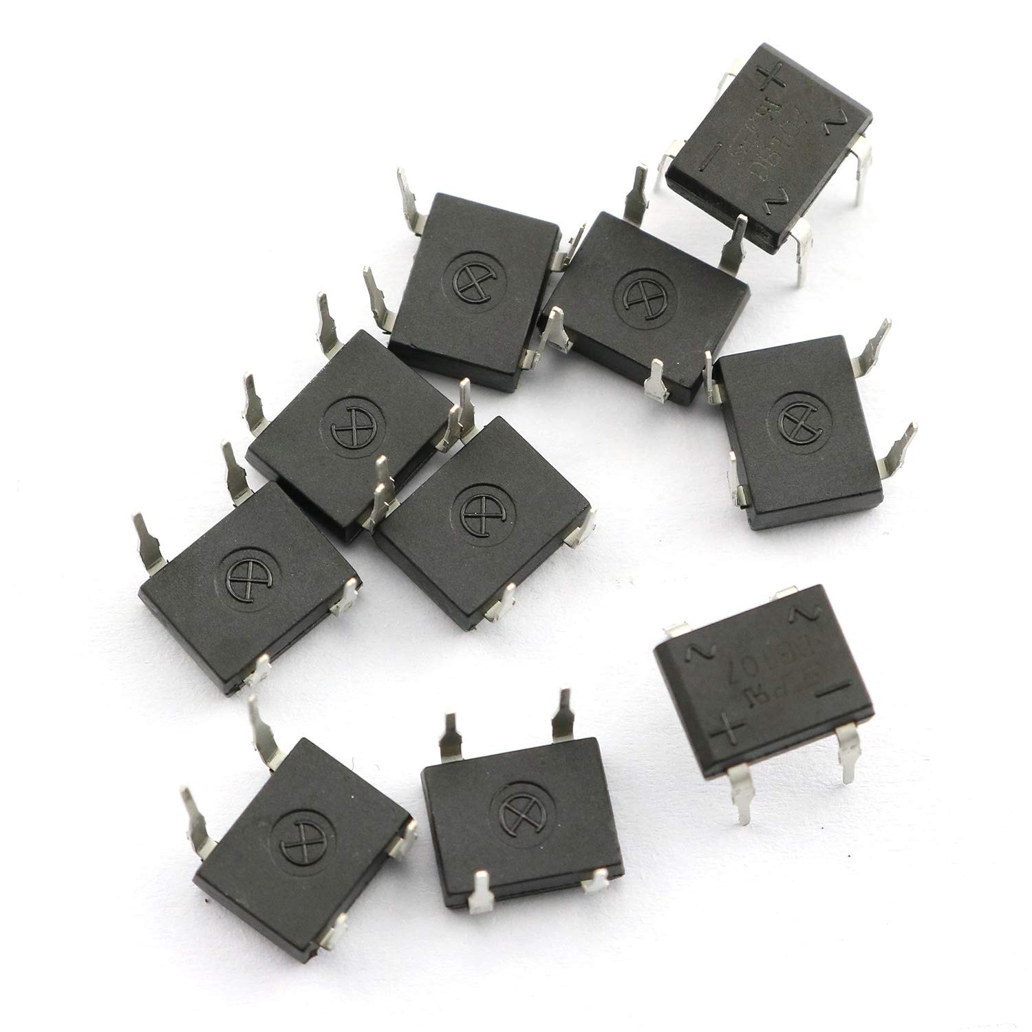Tegg DB107 Bridge Rectifier 10PCS Electronic Silicon Diodes 1A 1000V 4-Pin Si…