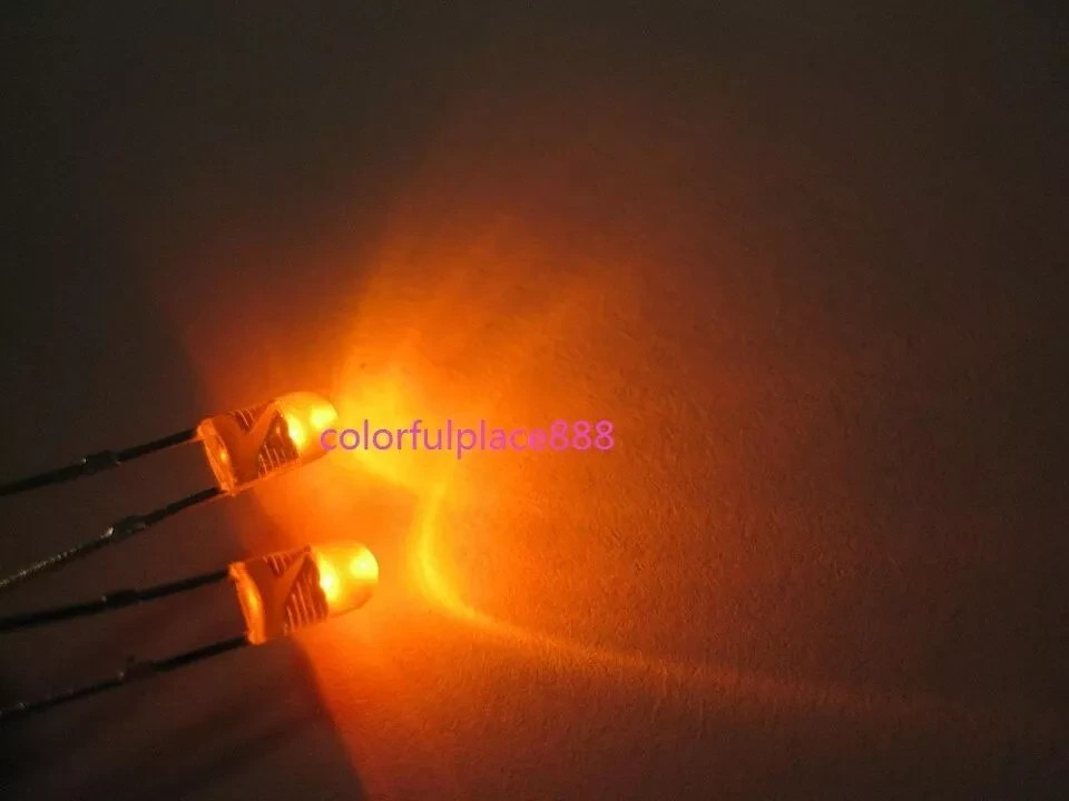 20pcs each 3mm Red Yellow Blue Green White Orange Warm Diffused Flangeless LEDs