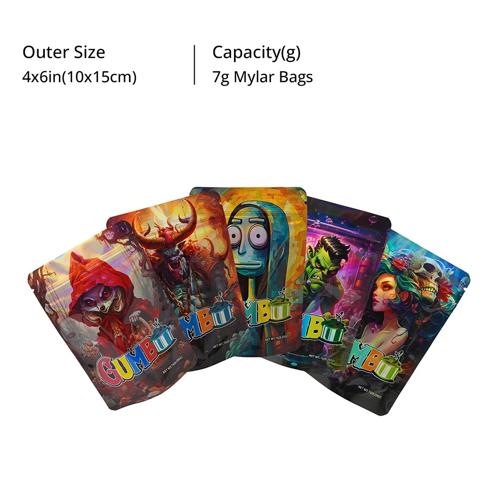 7g/28g Mylar Bag Resealable Mylar Foil Bag | Odor-Proof Storage Pouches | 100pcs