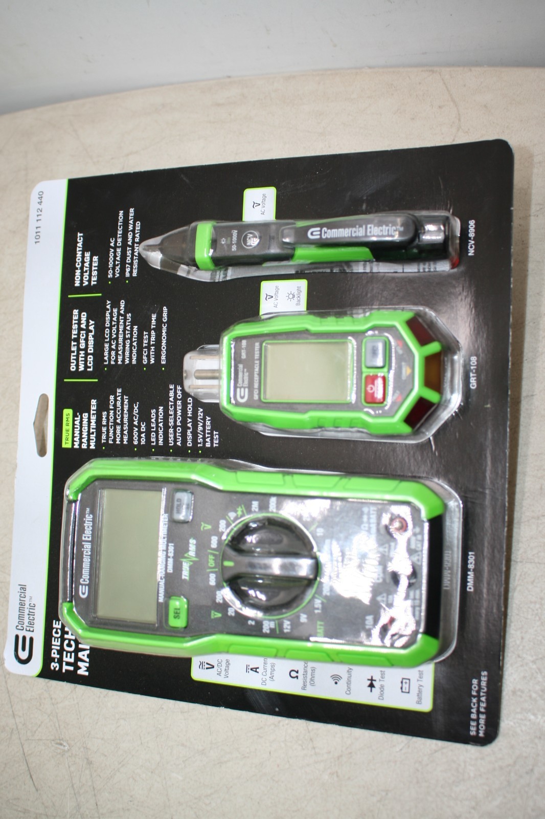 Commercial Electric 3-piece Technician Maintenance Kit DMM-8301/GRT-108/NCV-8906