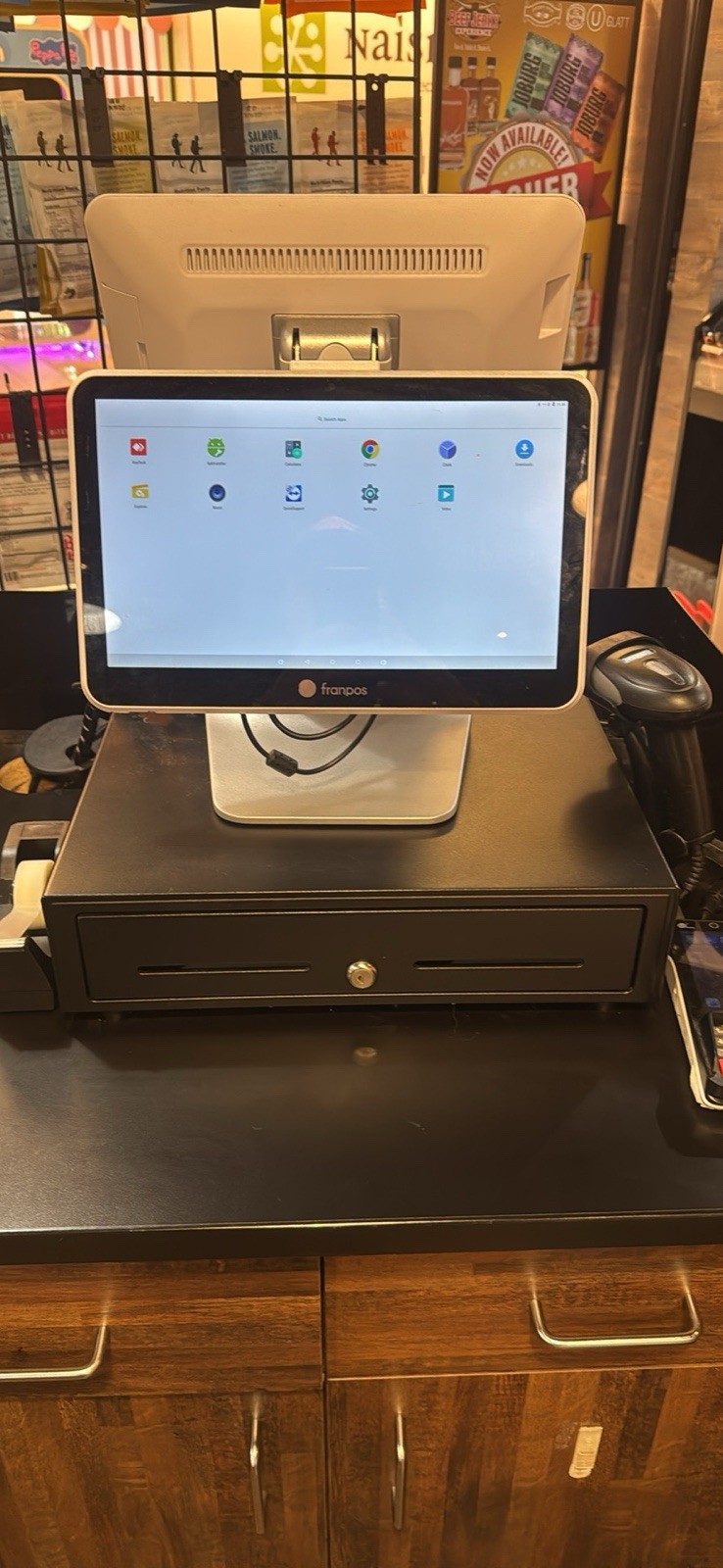 FranPOS Dual 13.3″ Touch Screen Point Of Sale Terminal+Cash Box+ Receipt Printer