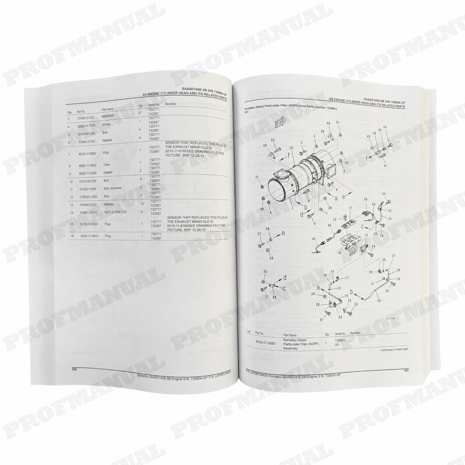 Komatsu D155AX-7 Bulldozer Parts Catalog Manual SN 90001-UP