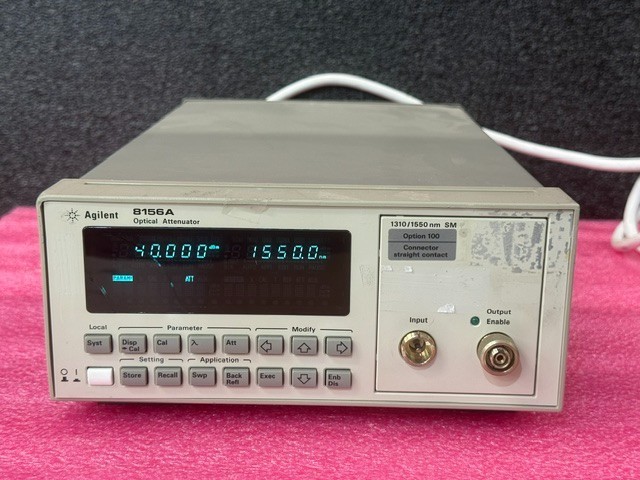 Agilent 8156A-100 Optical Attenuator 60 dB 0.001 dB Res 1200–1650 nm FC/PC