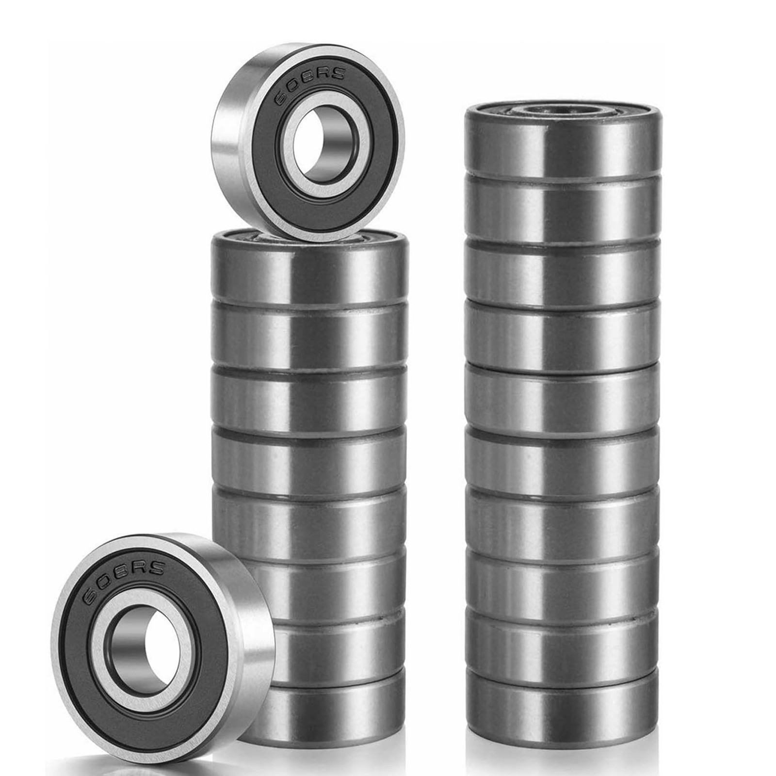 YAMASO 20 Pcs 608 2RS Ball Bearings – Bearing Steel and Double Rubber Sealed …