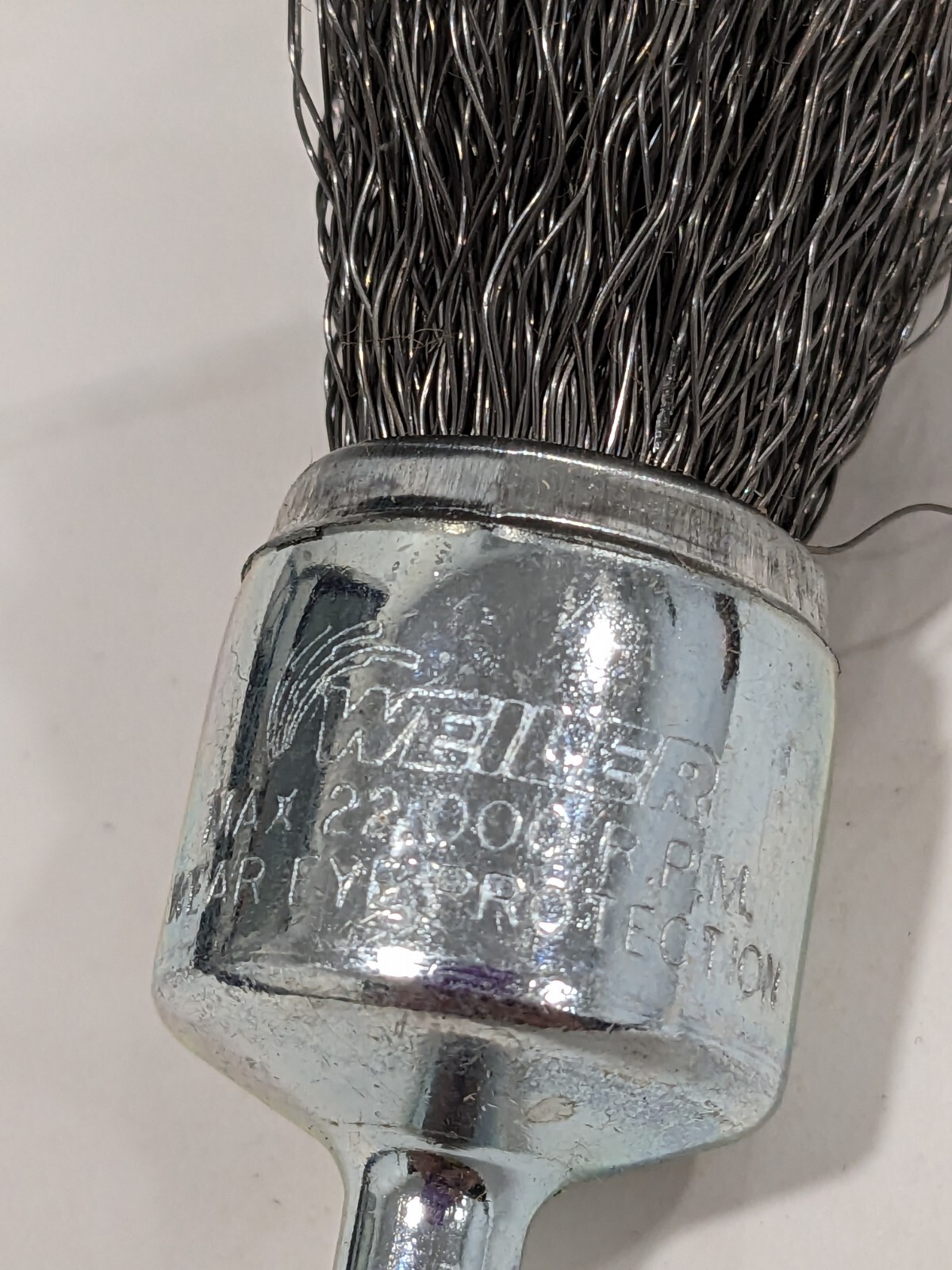 WEILER End Brushes: 3/4″ Dia, Steel, Crimped Wire 22,000 Max RPM Qty 3 90370