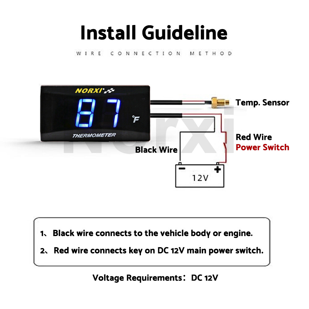 koso Water Temperature Meter Fahrenheit NORXI +16mm For scooter Motorcycle