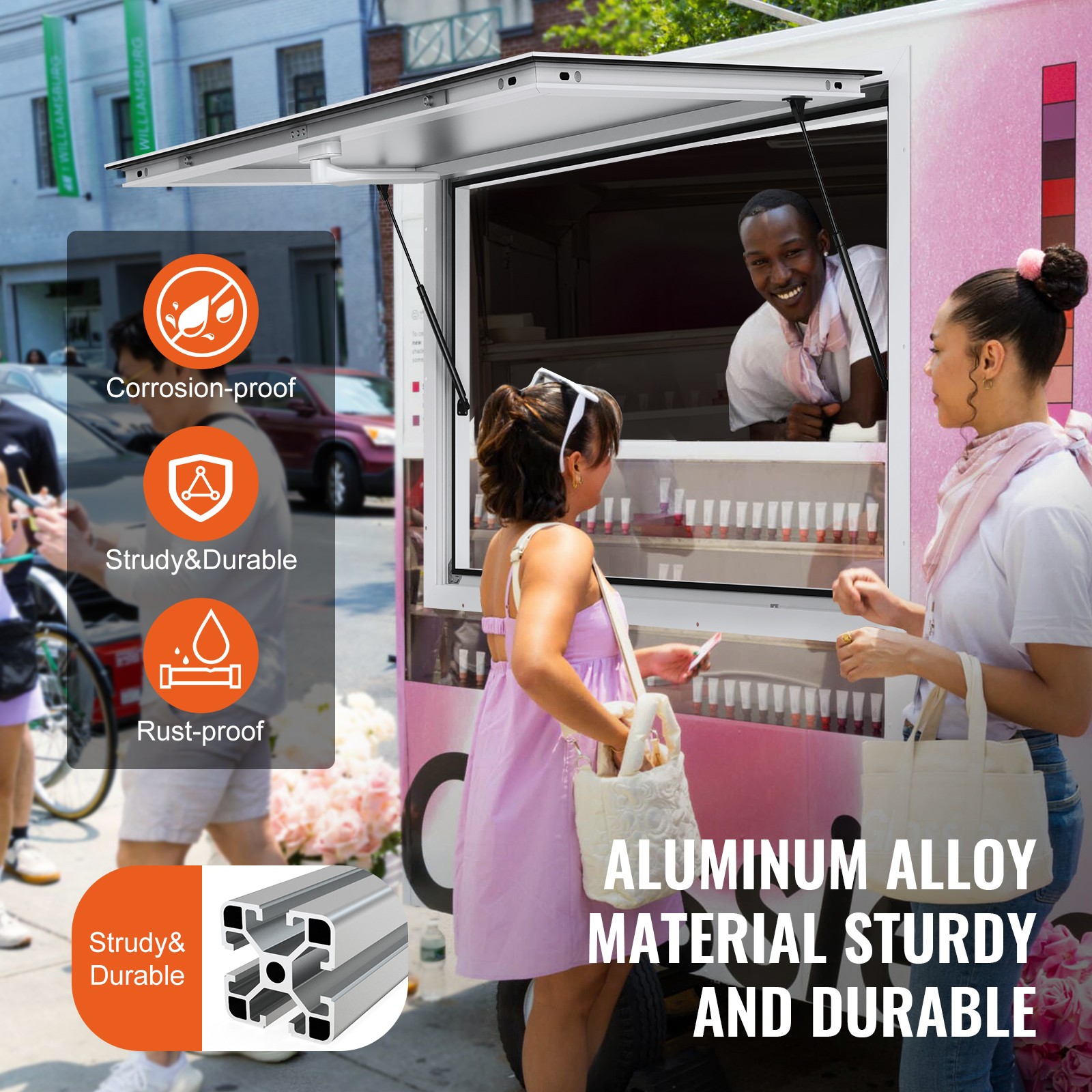 Uimoso 36″L x 24″W Concession Stand Serving Window Food Truck Service Awning