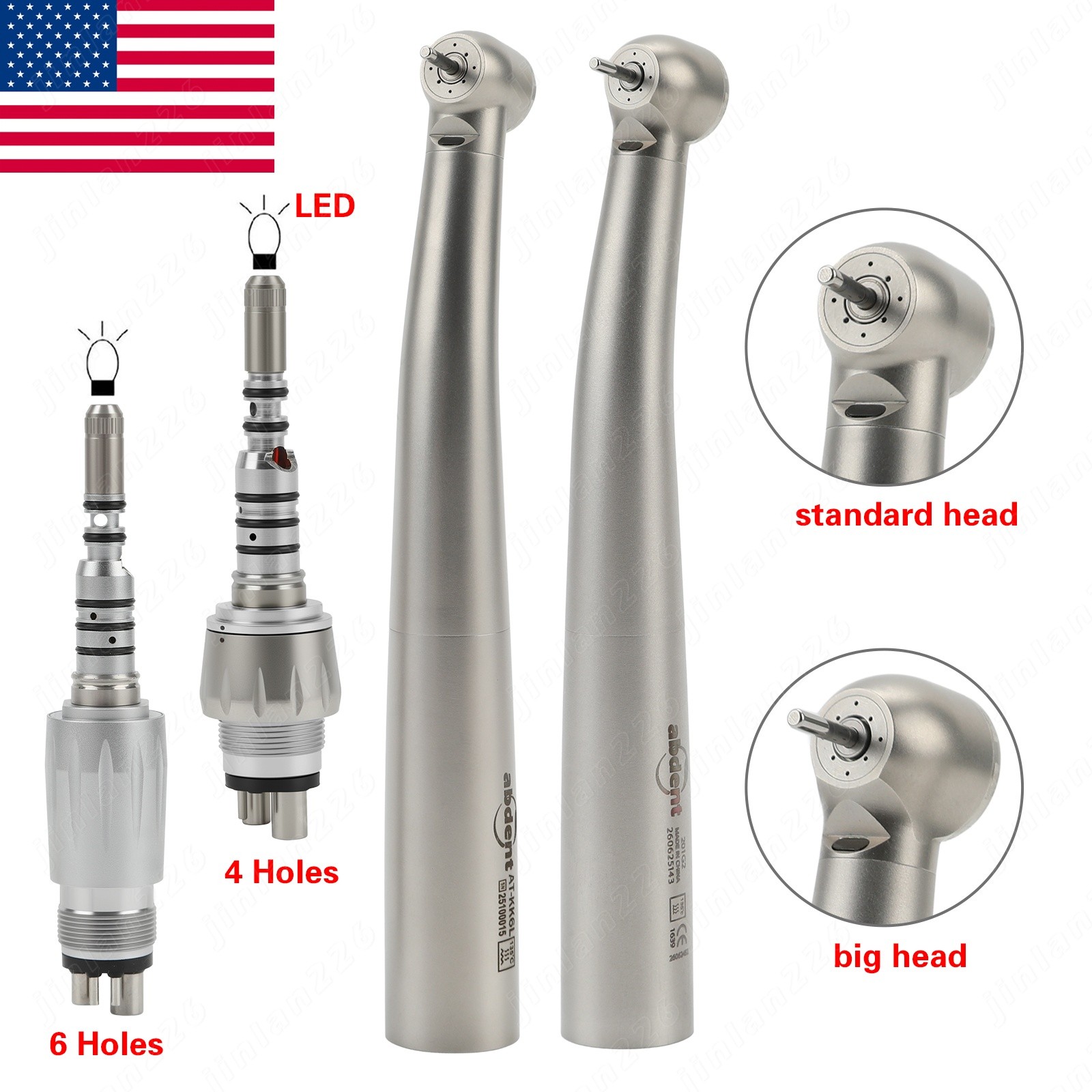 KAV Style Dental High Speed Handpiece Turbine 4/6 Hole Quick Coupler 360° Swivel