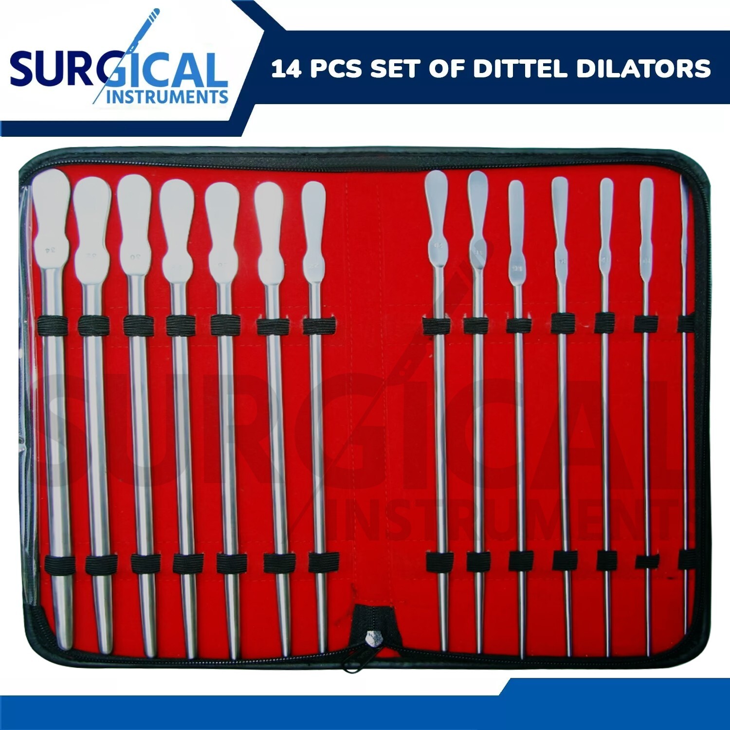 Dittel Urethral Sounds Set of 14, Urology Instruments