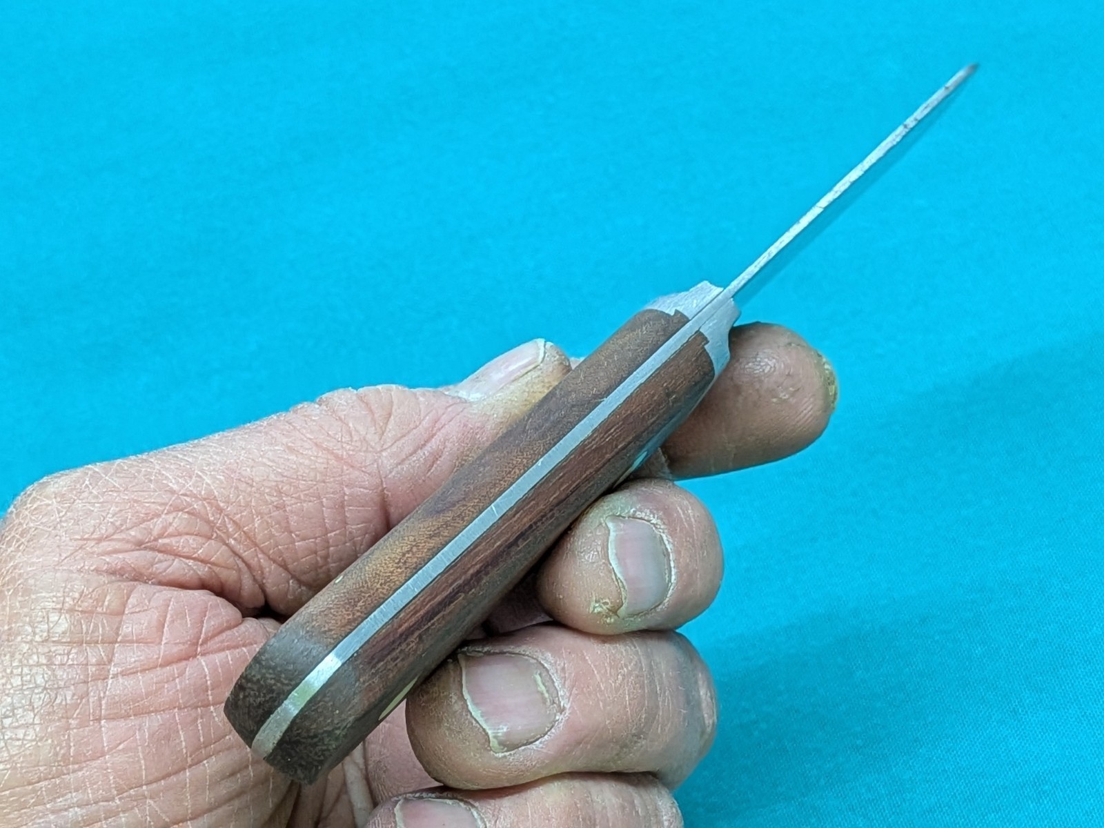 Vintage KERR MFG. Co. Dental Plaster Spatula? Stainless Steel w/ Hardwood Scales