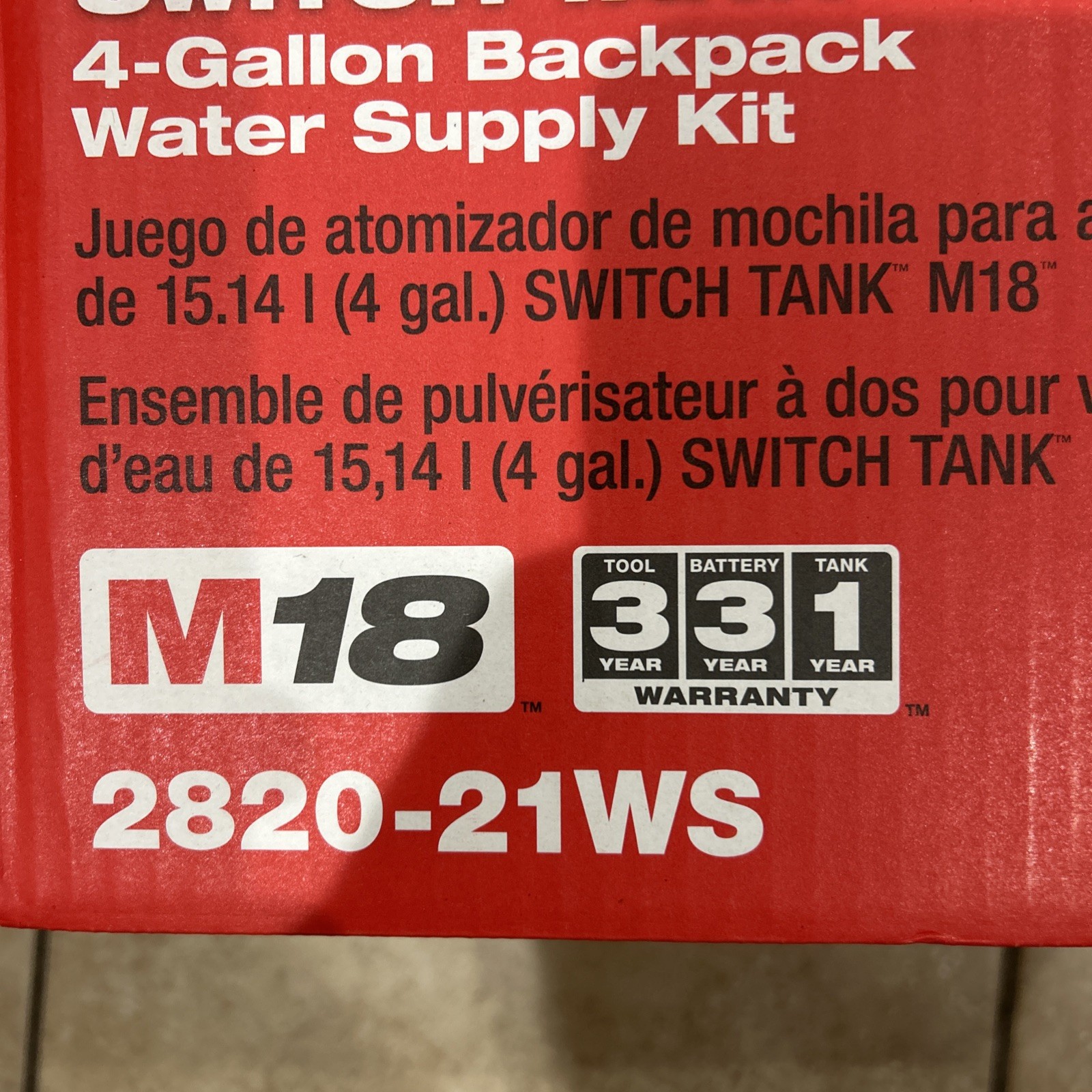 NEW Milwaukee 2820-21WS M18 4-Gallon Backpack Water Supply Kit Battery& Charger