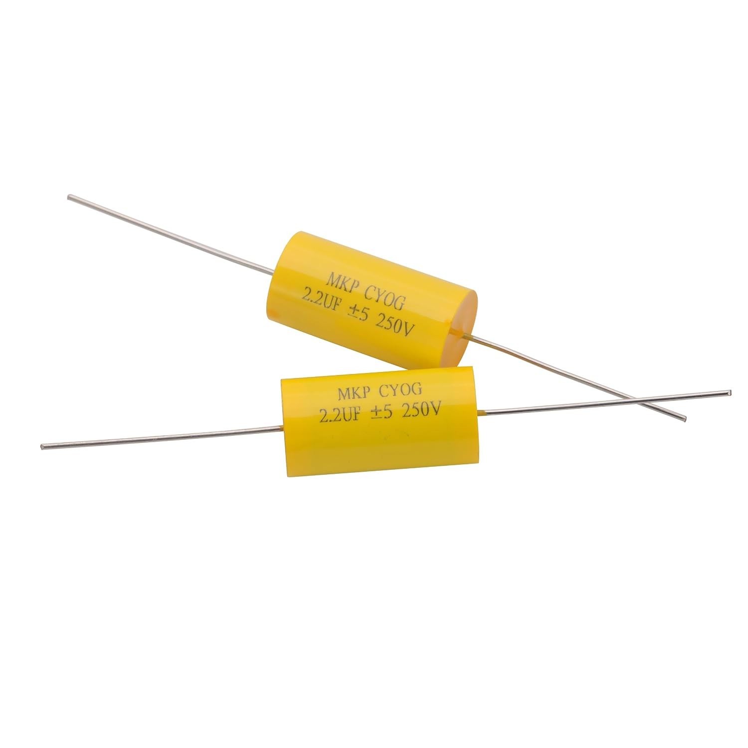 10Pcs 2.2uF 250V Axial Polypropylene Film Capacitor | CBB20 MKP Non-Polarity,