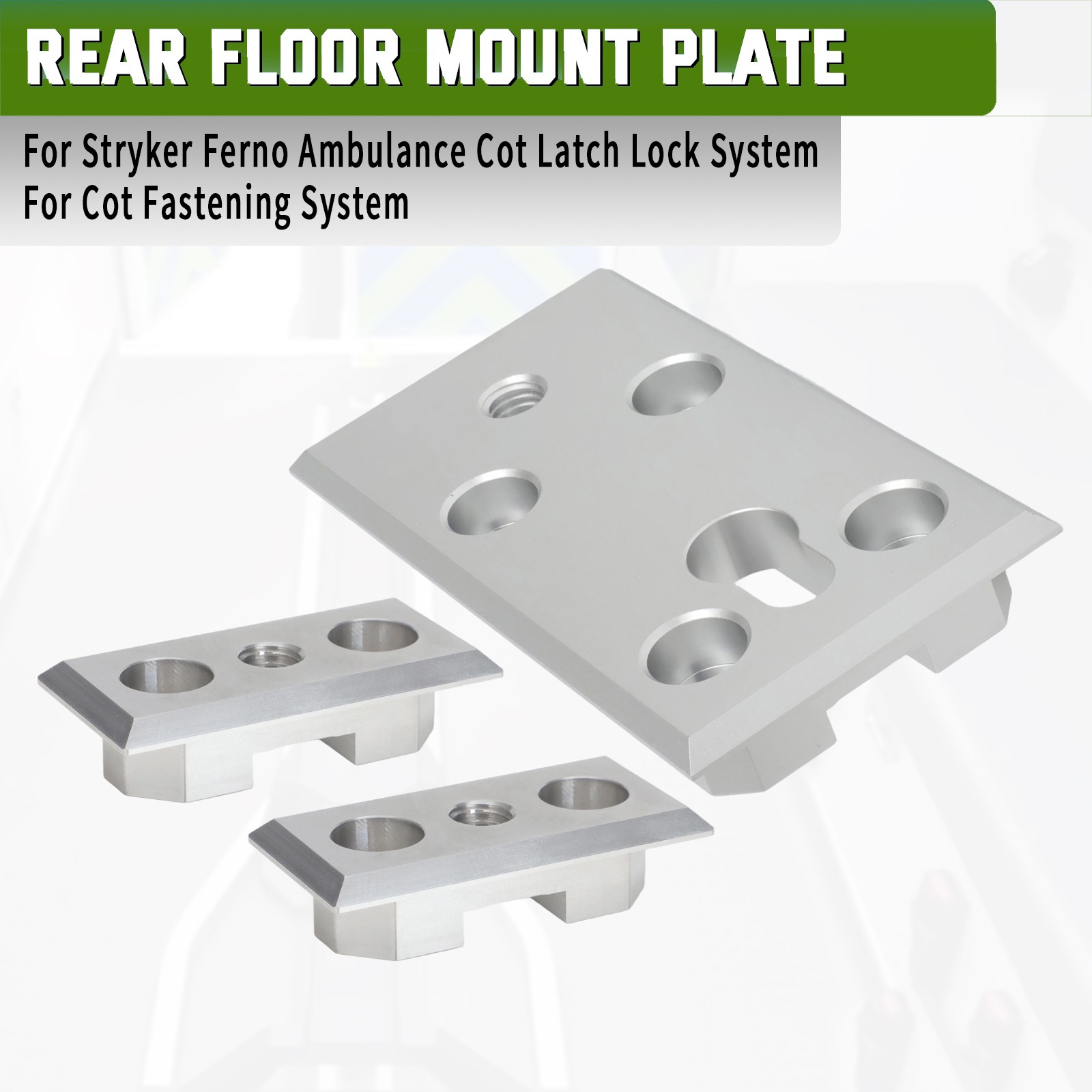 US Floor Mount Plate for Stryker Ferno Ambulance Stretcher Fastening System 3pcs