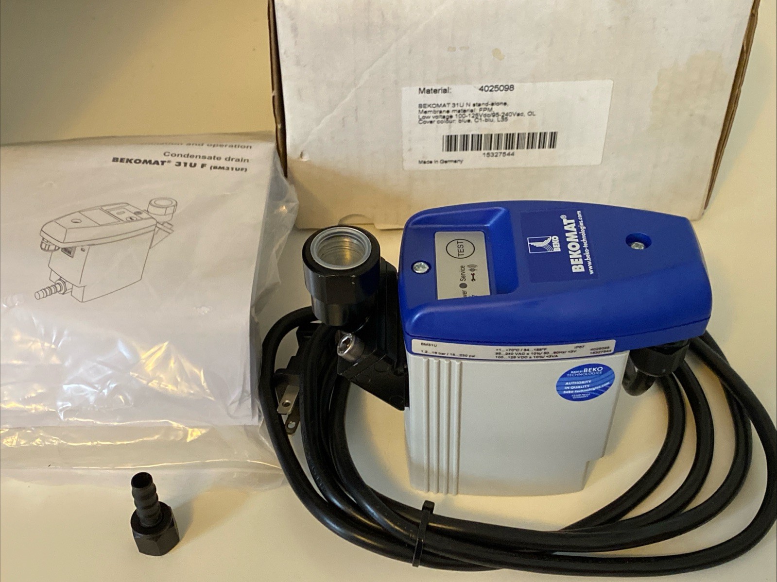 BEKOMAT ELECTRONICALLY LEVEL-CONTROLLED CONDENSATE DRAIN 31U Stand-Alone, NIB.