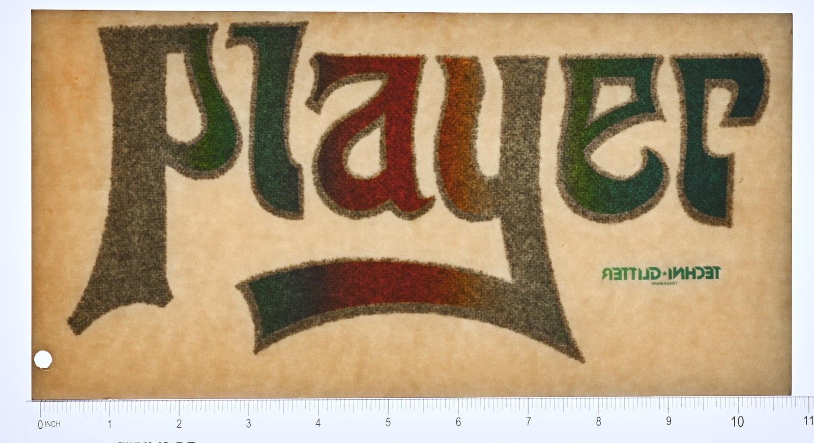 Vintage 1970s Heat Transfer | Player Band Rainbow Glitter – Techni-Glitter