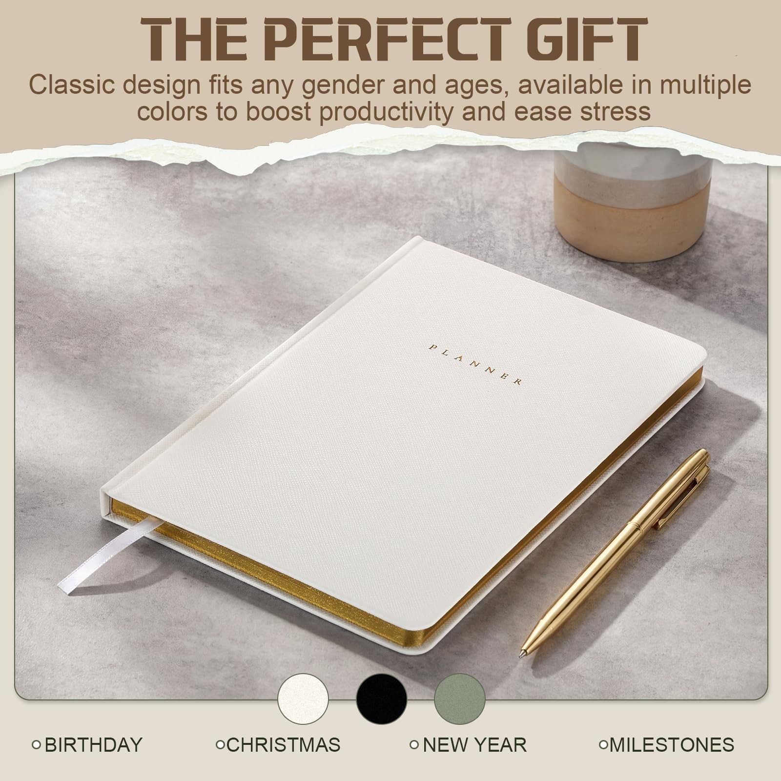 Productivity 3-month Planner Undated Daily Weekly Monthly Planner with Hardco…