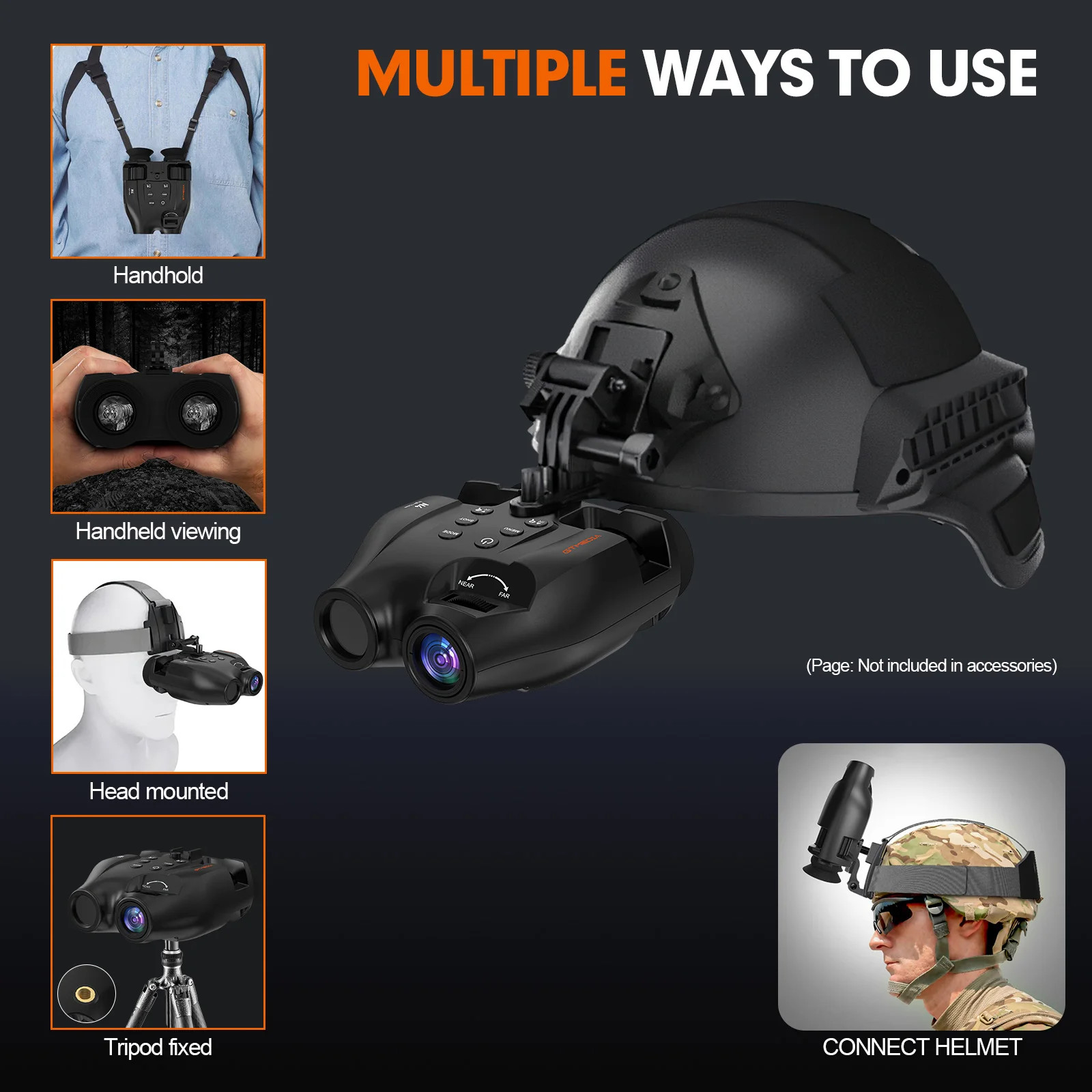 Binocular Night Vision Headphones, HD Infrared, Handsfree, Rechargeable, …