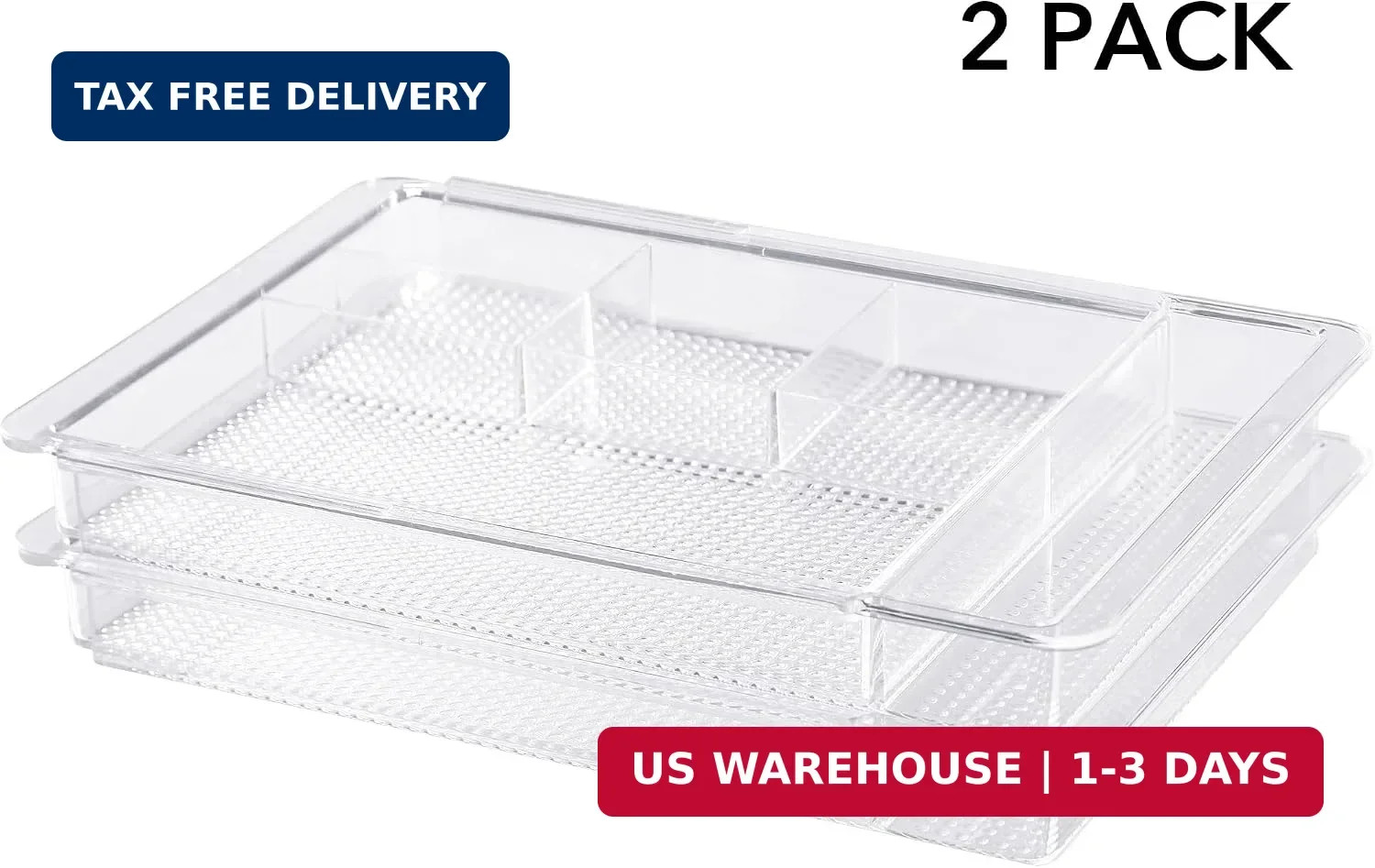 Oubonun Expandable Drawer Organizer 11.1″ to 19.2″ Width, Shallow Cosmetic Organ