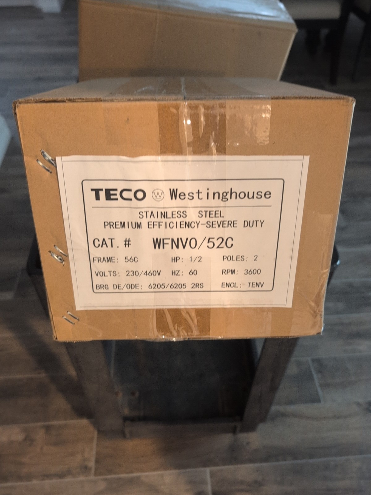 New Teco Westinghouse 1/2 HP Stainless Steel Severe Duty Wash down Motor…
