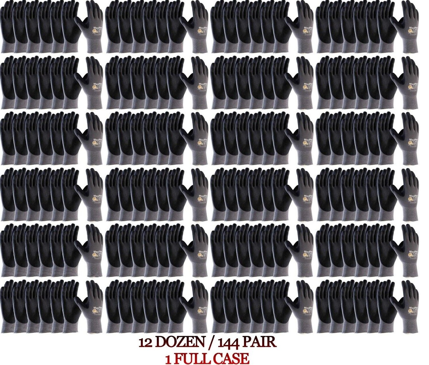 PIP 34-874 MaxiFlex Ultimate Micro Foam Nitrile Grip Coated WORK GLOVES 144 PAIR
