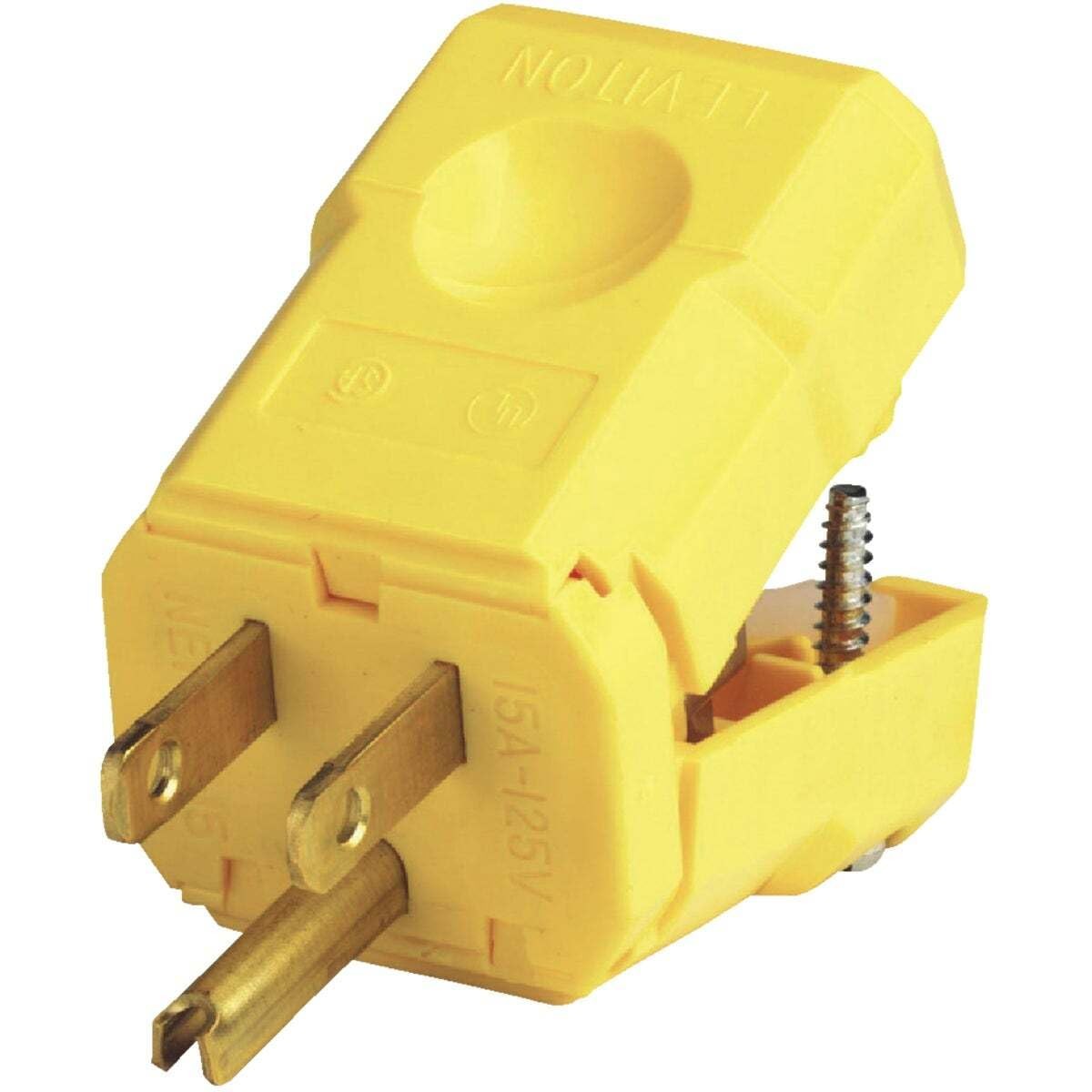 Leviton 15 Amp, 125 Volt, Plug, Industrial Grade, Value not found, Yellow