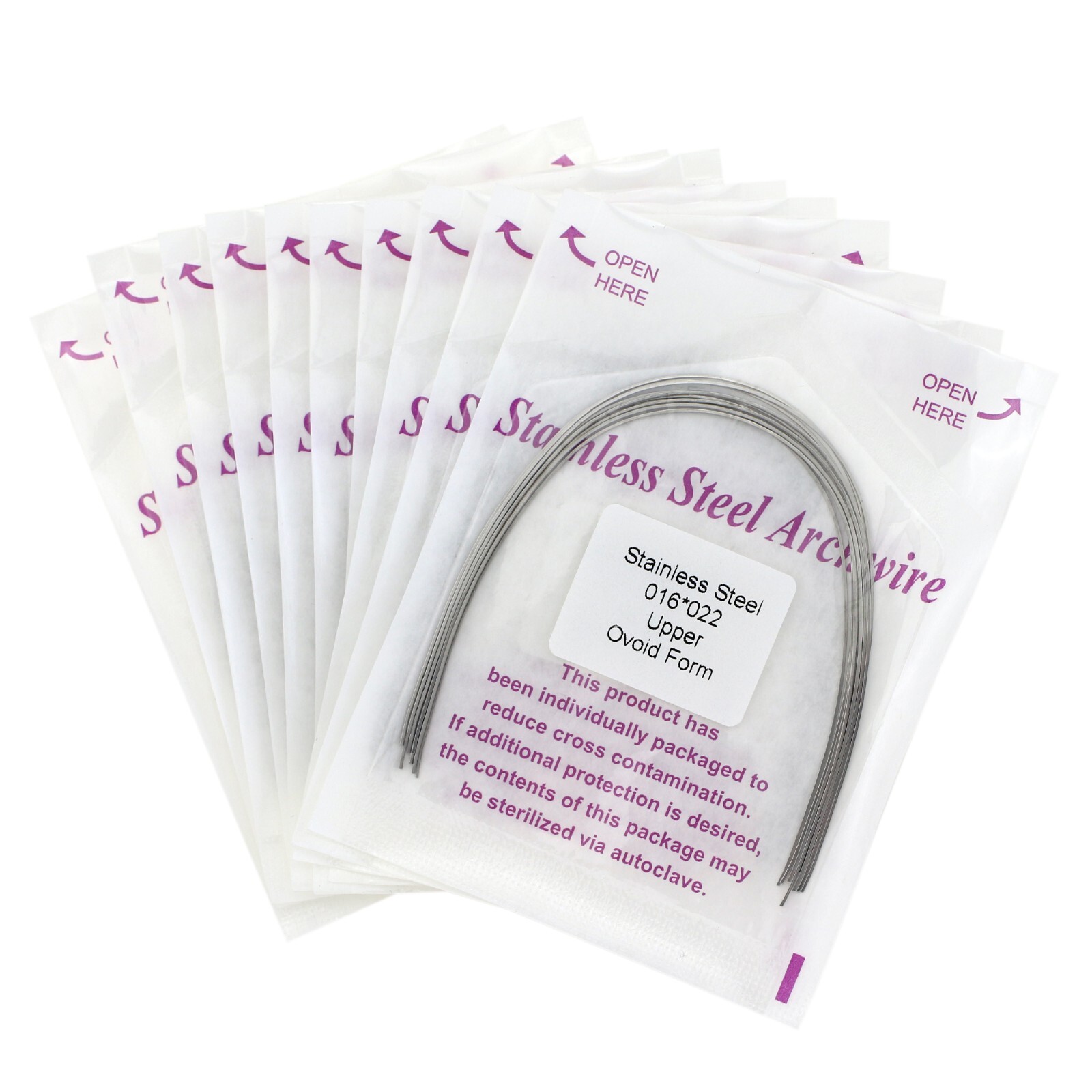 100pcs Dental Orthodontic Ovoid Form Arch Wire Stainless Steel Round Rectangular
