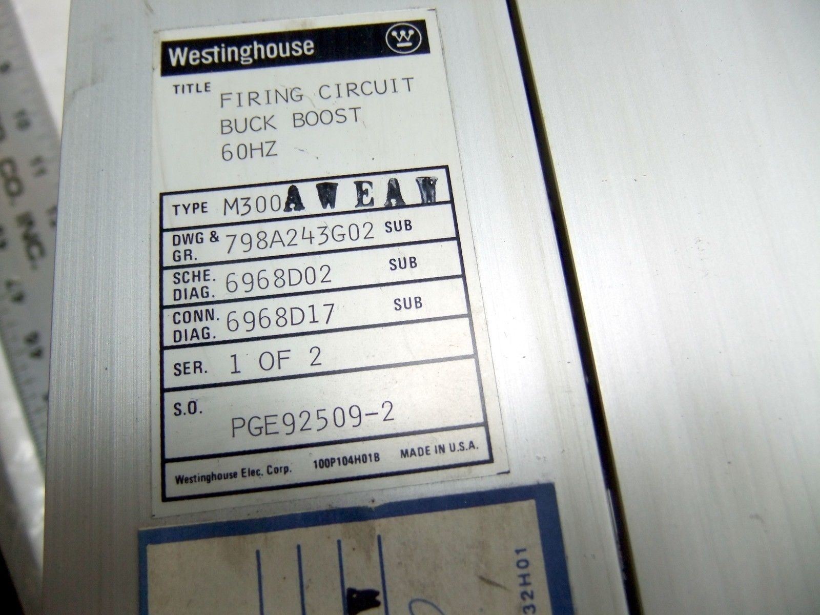 Westinghouse 100P104H01B / M300AWEAW 798A243G02 Firing Circuit Buck Boost