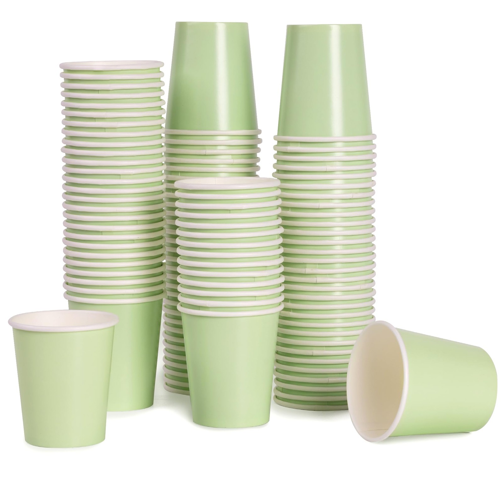 9oz Coffee Cups Disposable Paper Cups, 100 Pack Hot/Cold Beverage Cups for Pa…