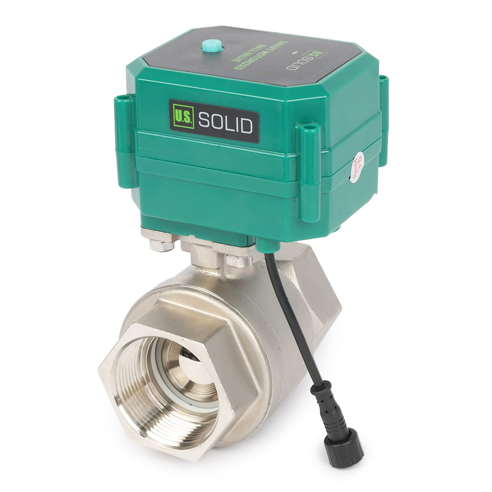 U. S. Solid Wifi Smart Motorized Ball Valve 1 1/2 in SS US Plug Manual Switch