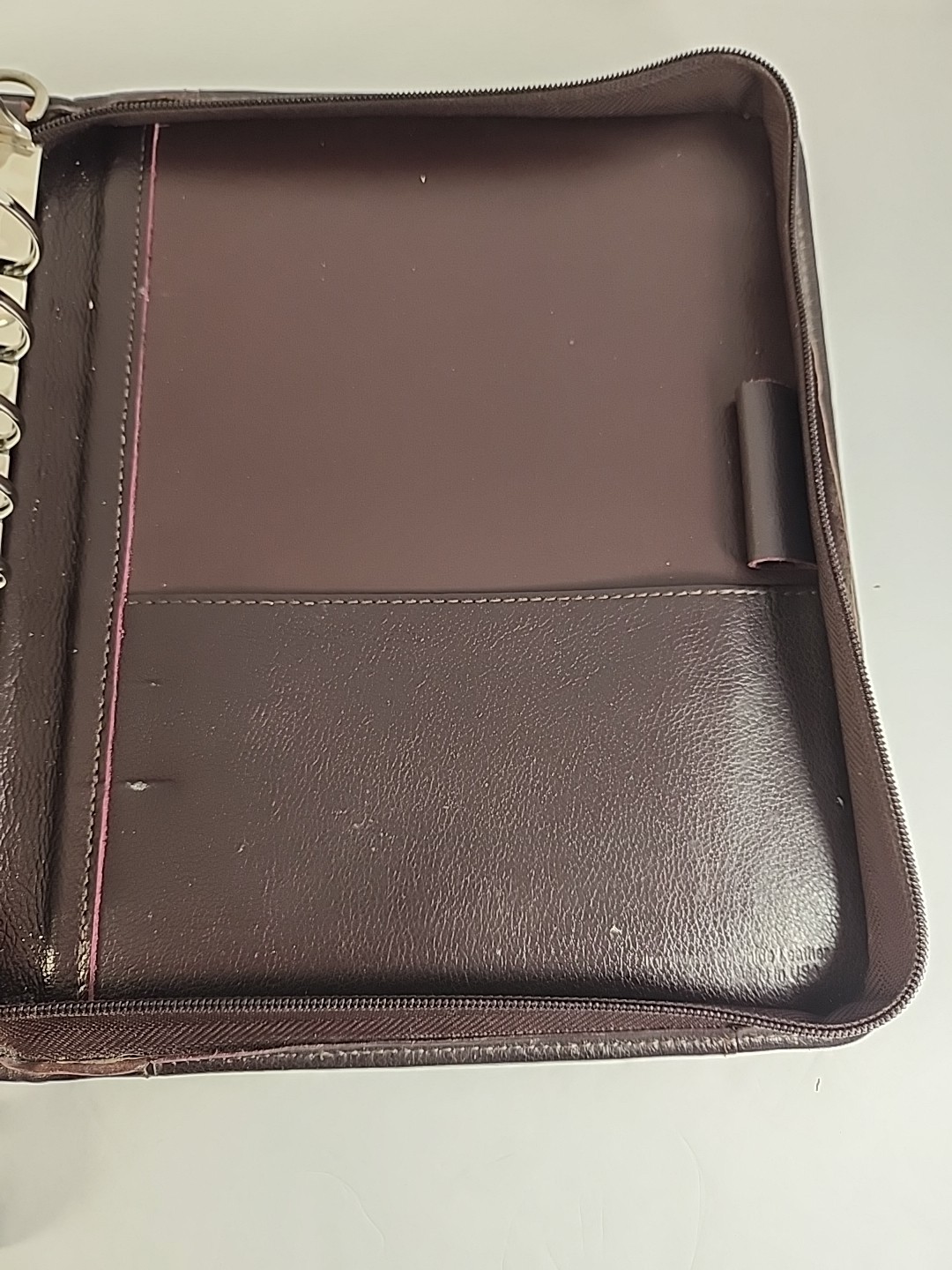 VTG Franklin Covey Genuine Cowhide Leather 7-Ring Planner Made In USA 9×11 Brown