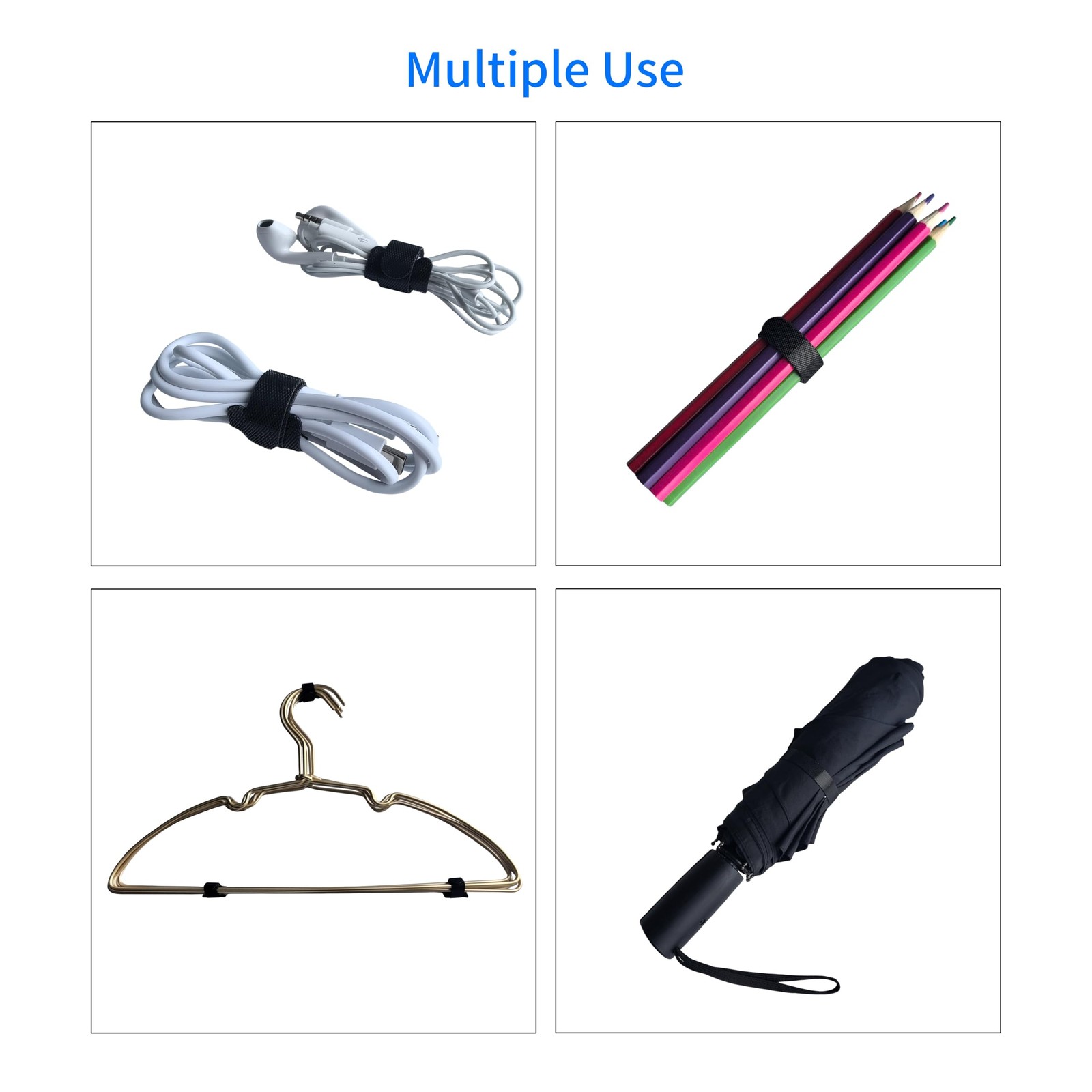 8 Inches Black Reusable Cable Ties,Multi-purpose 8inches-56PCS,