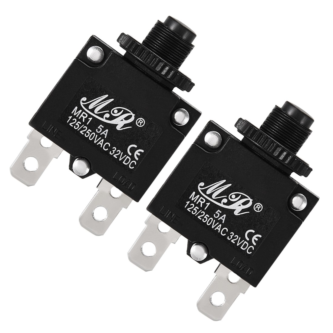 AC 125/250V 5A Thermal Overload Protector for Device Circuit Breaker,2Pcs