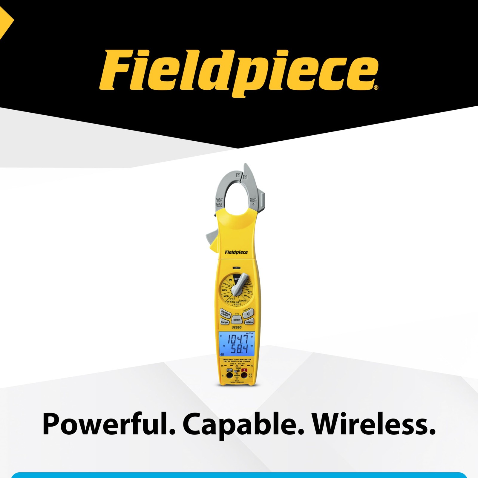 Fieldpiece SC680 Clamp Meter – Wireless Power 4 x 18.5 x 3.5 inches, Yellow
