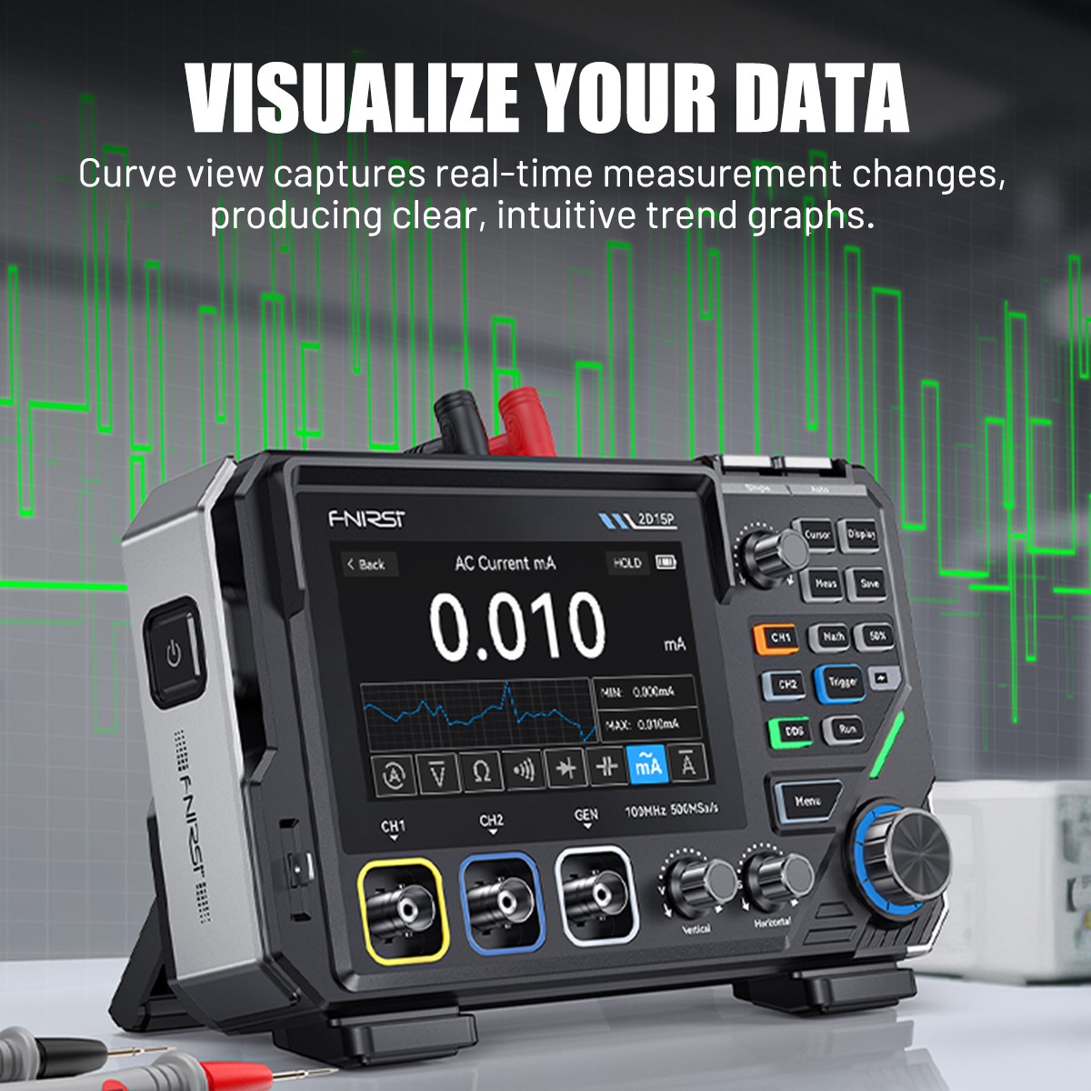 NEW FNIRSI 2D15P 100Mhz Digital Oscilloscope Multimeter DDS Signal Generator ..