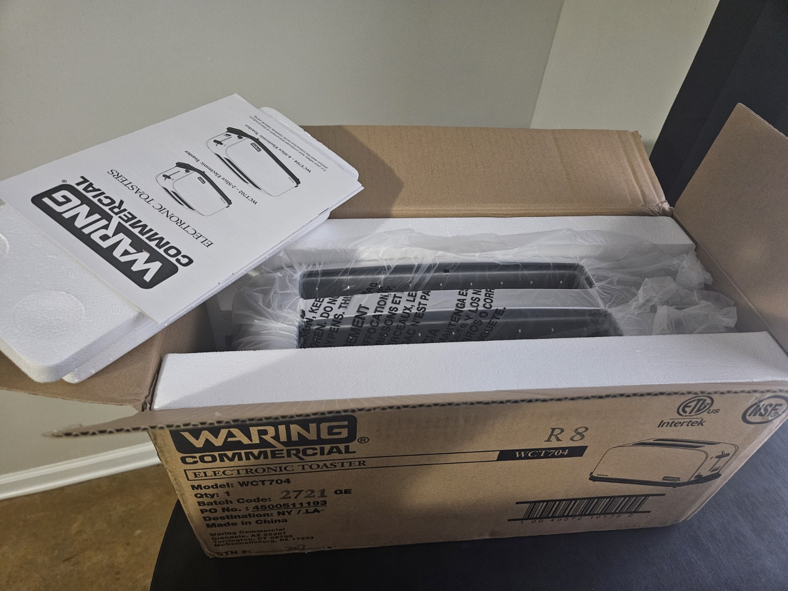 Waring Commercial WCT704 4-Slice 2-Slot Toaster