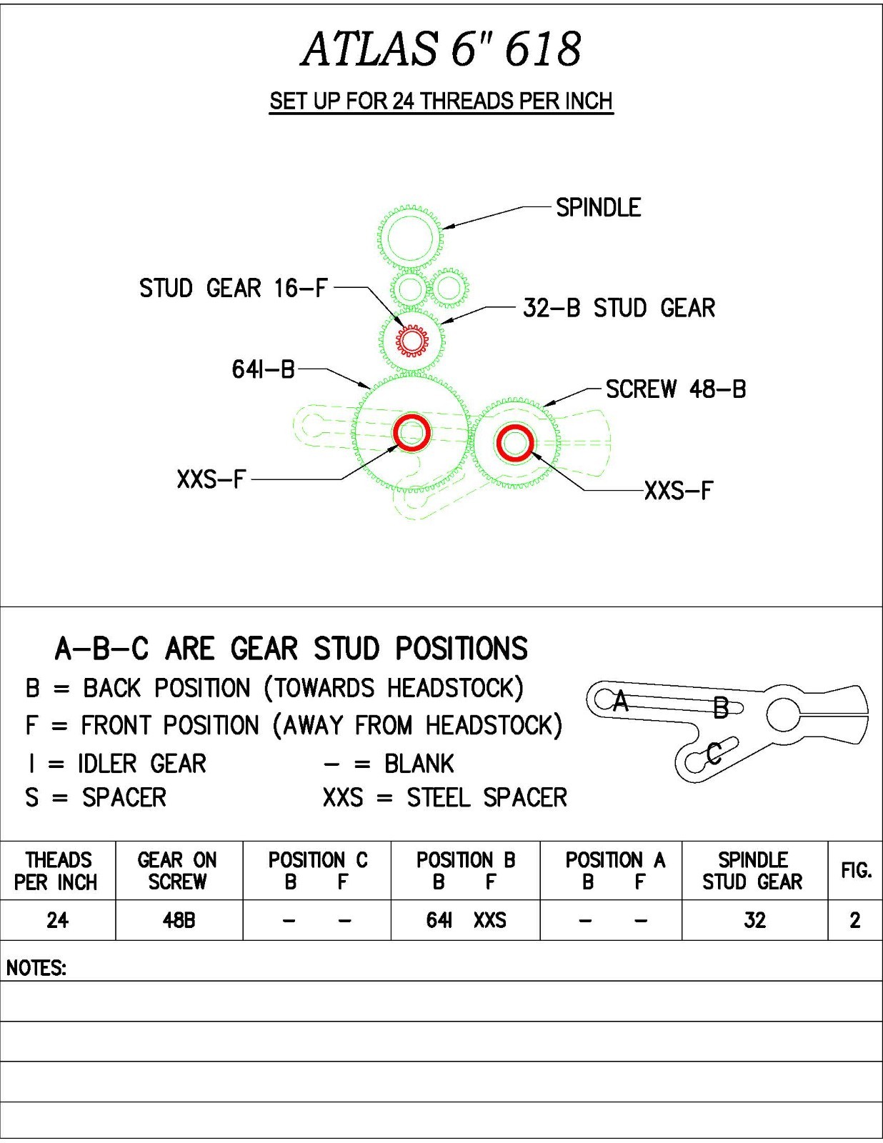 6″ Back-Geared Screw-Cutting Lathe Operator Instr. Manual Fits Atlas Model 618