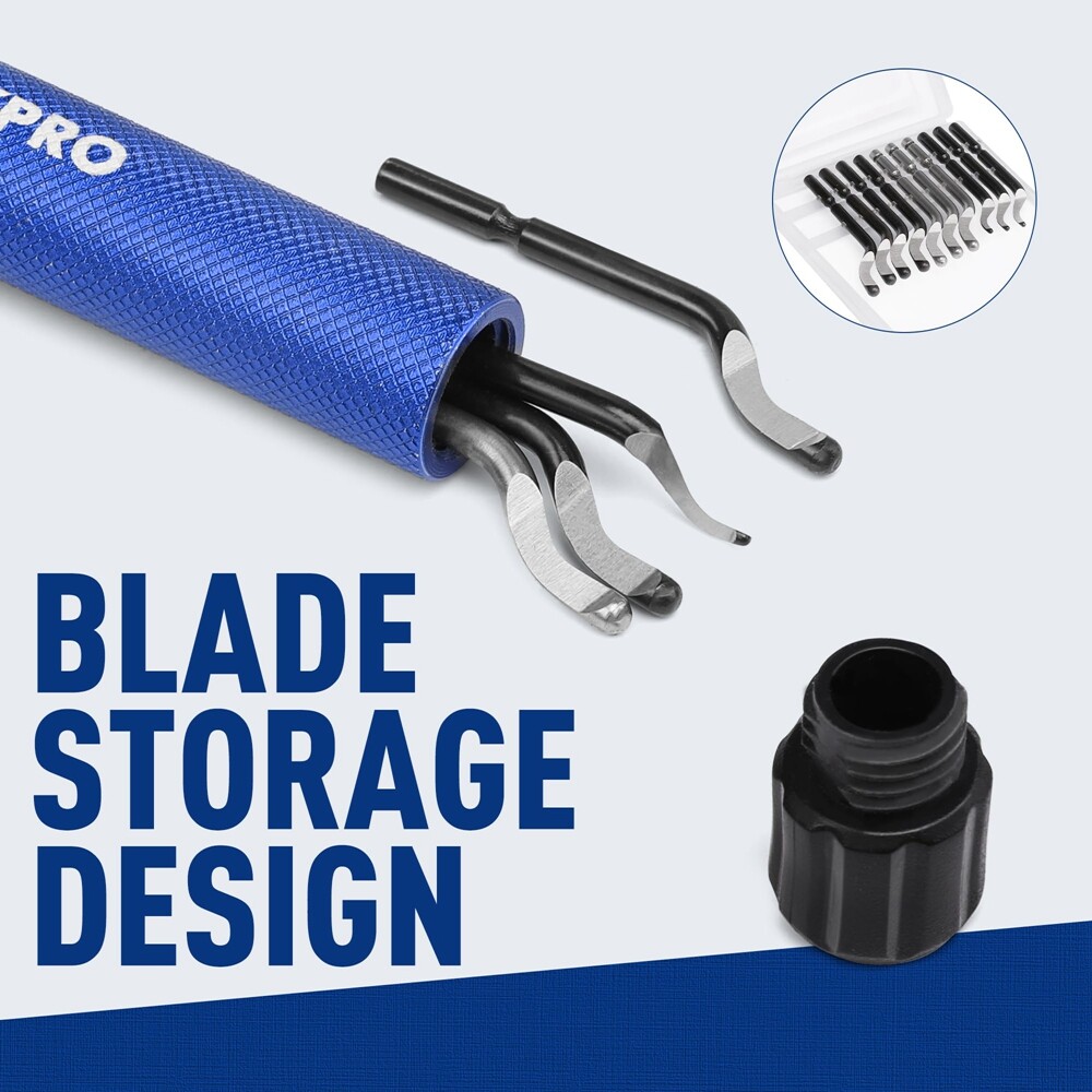 Deburring Tool 360° Rotary Head Deburring Tool 11 High Speed Steel Swivel Blades