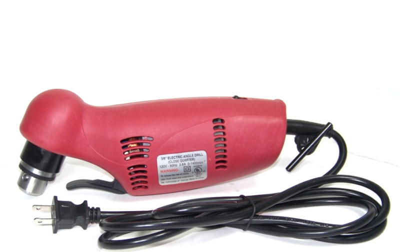 Electric Drill 3/8″ Chuck Close Quarter Right Angle Reversible UL Listed Tool