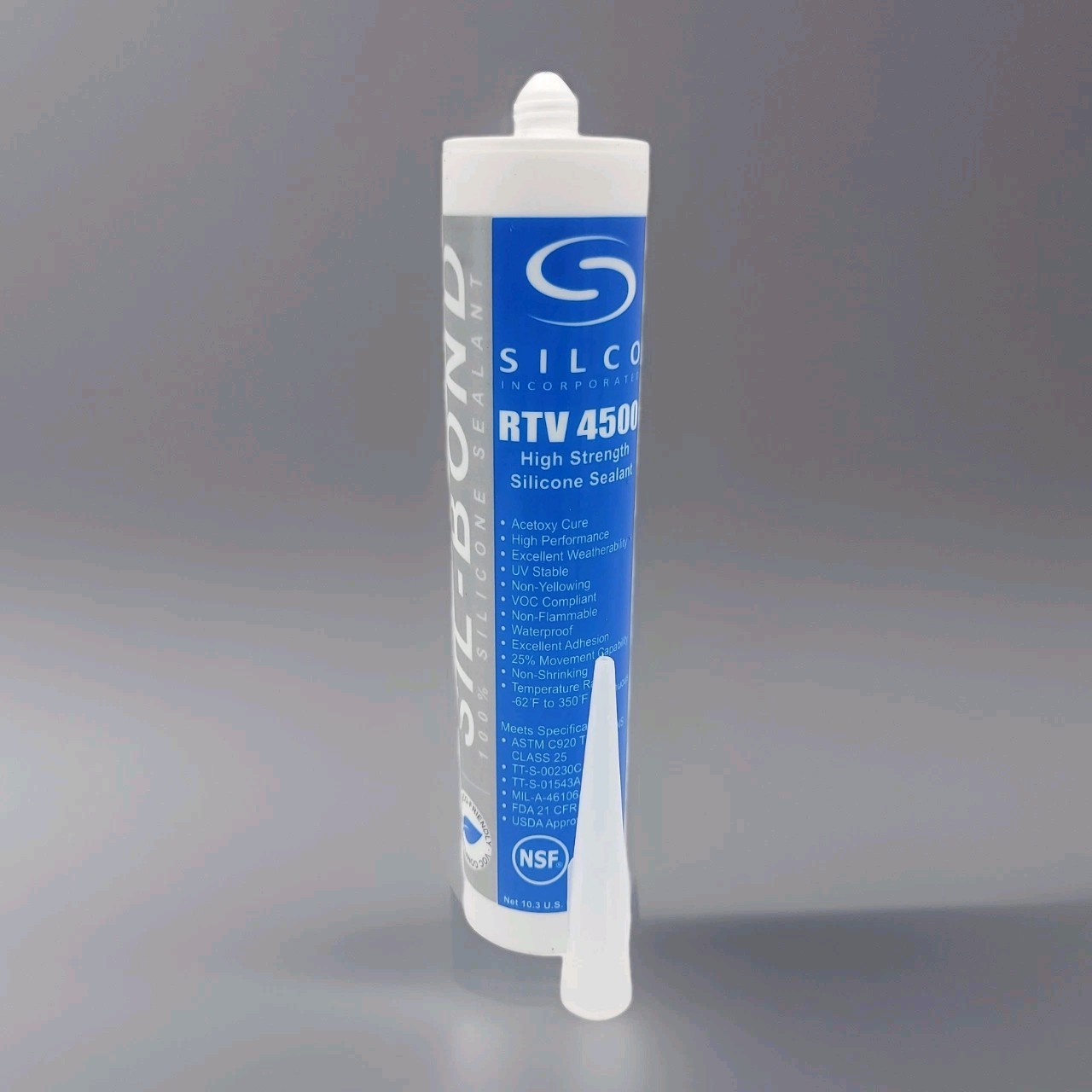 24x Sil-Bond Food Grade RTV 4500 Silicone Sealant Adhesive Wht 10.3oz Case of 24