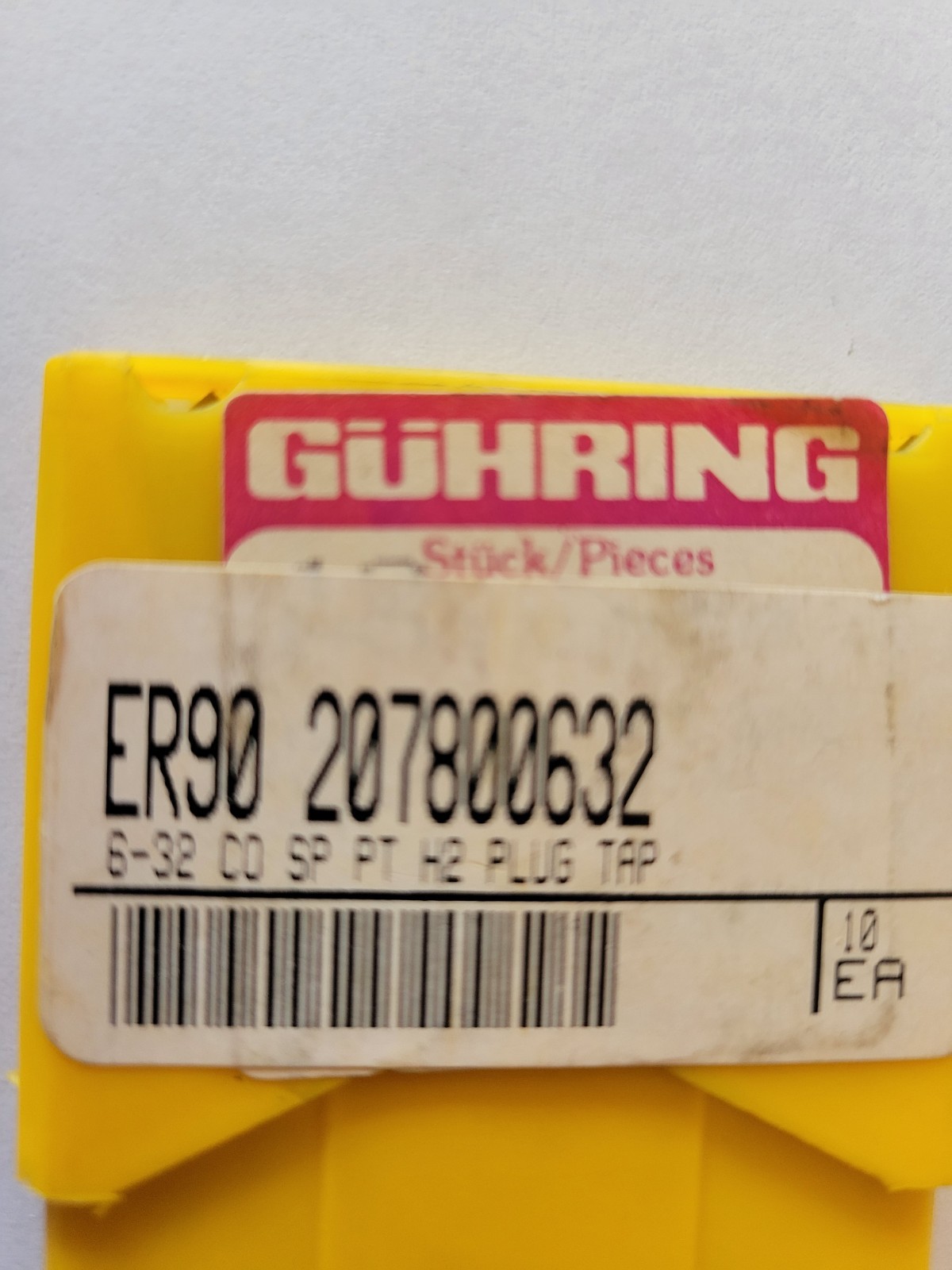 2 pcs. Guhring 6-32 NC Hand Plug Taps Cobalt GH2 2 Flute Spiral Tap NEW