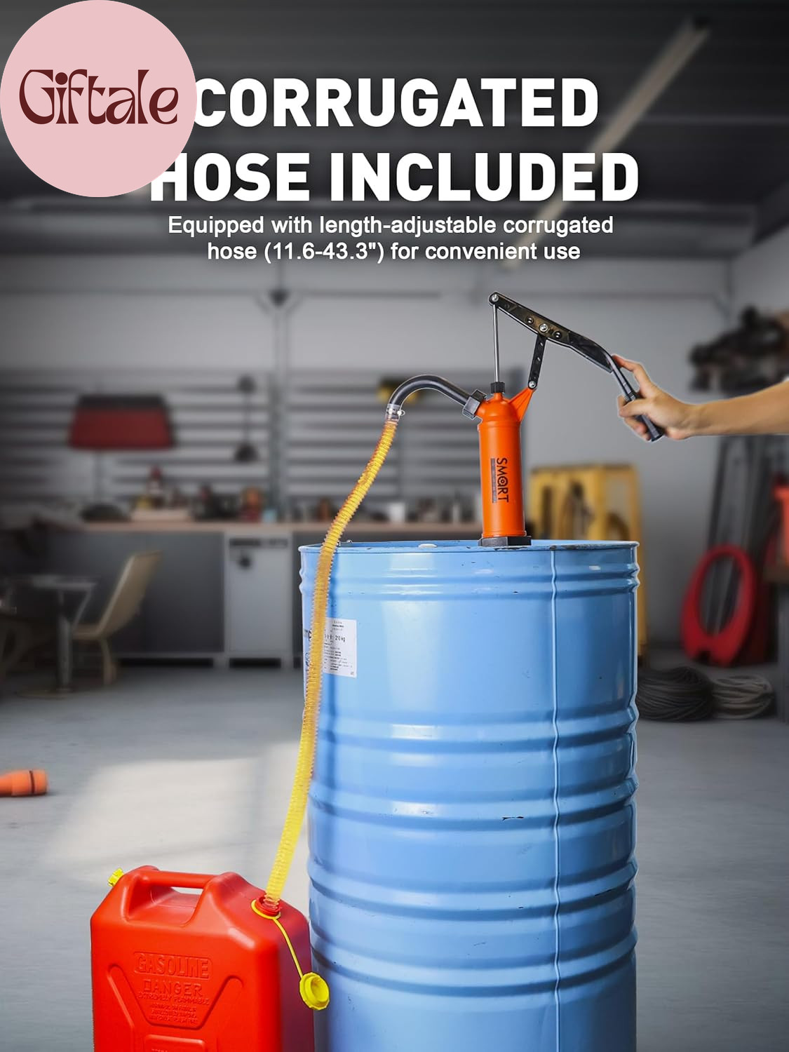 – 55 Gallon Drum Pump | Heavy Duty Manual Rain Barrel Pump for Water, DEF & Corr