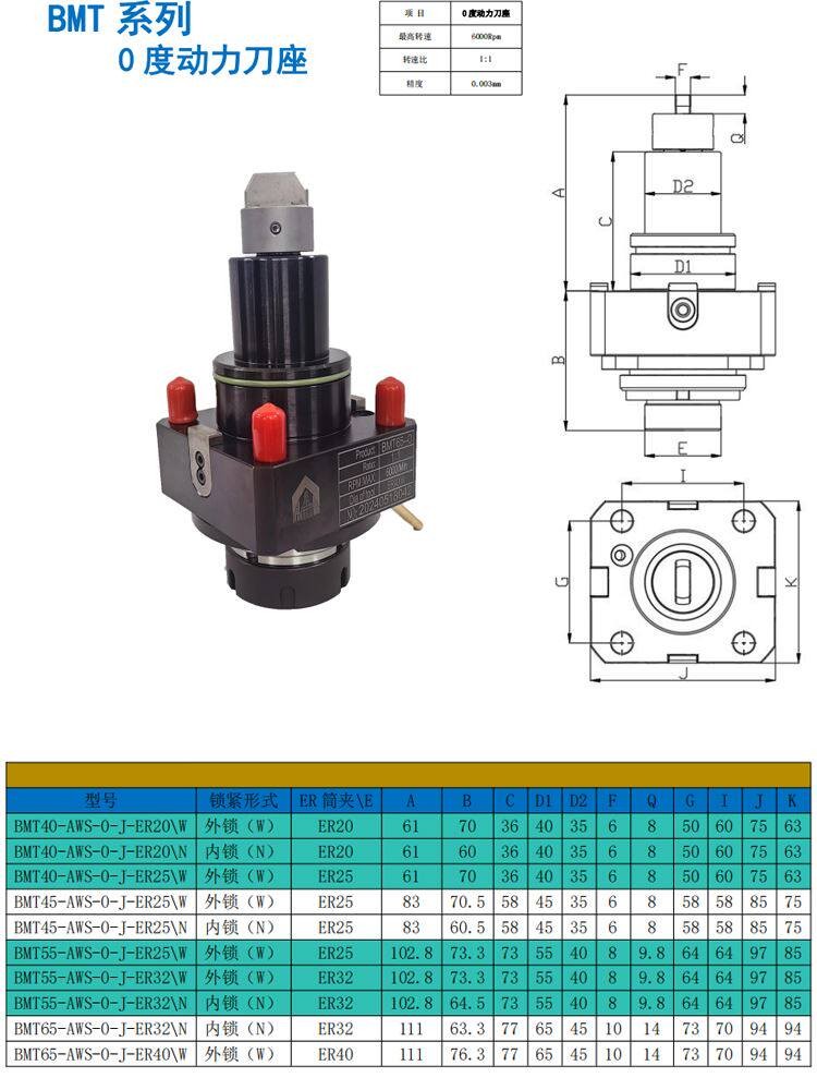 BMT 0°/90°/Universal Power Turret Tool Holder 12/15Station CNC Boring Milling