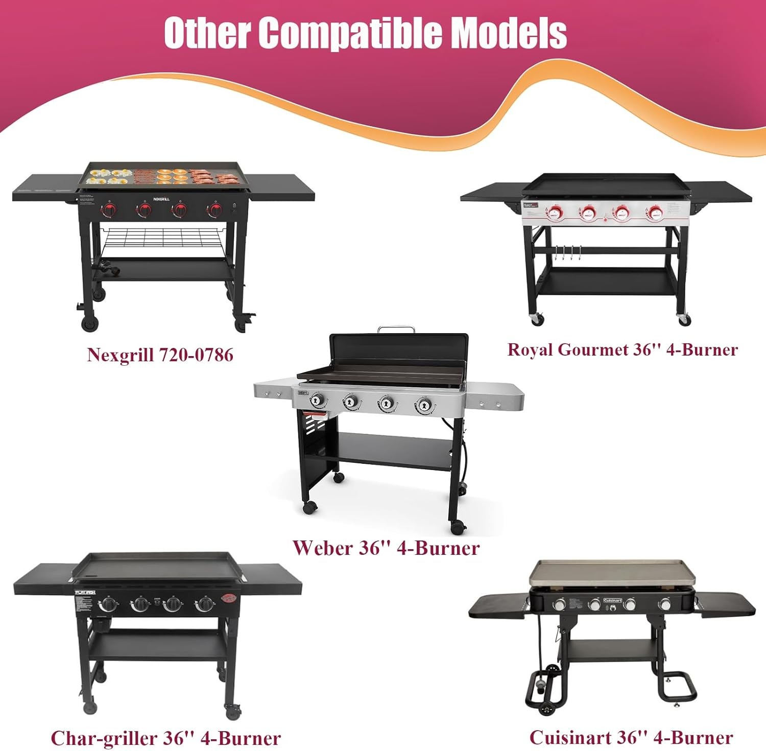 Griddle Lid Back-hinged Design for 36″ Blackstone Griddle,Nexgrill,Member Mark G