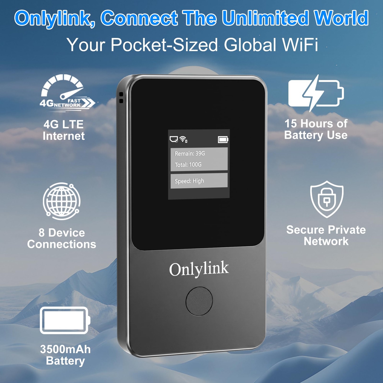 4G LTE Mobile Hotspot, No SIM Card or Contract Required,Portable WiFi Hotspot…