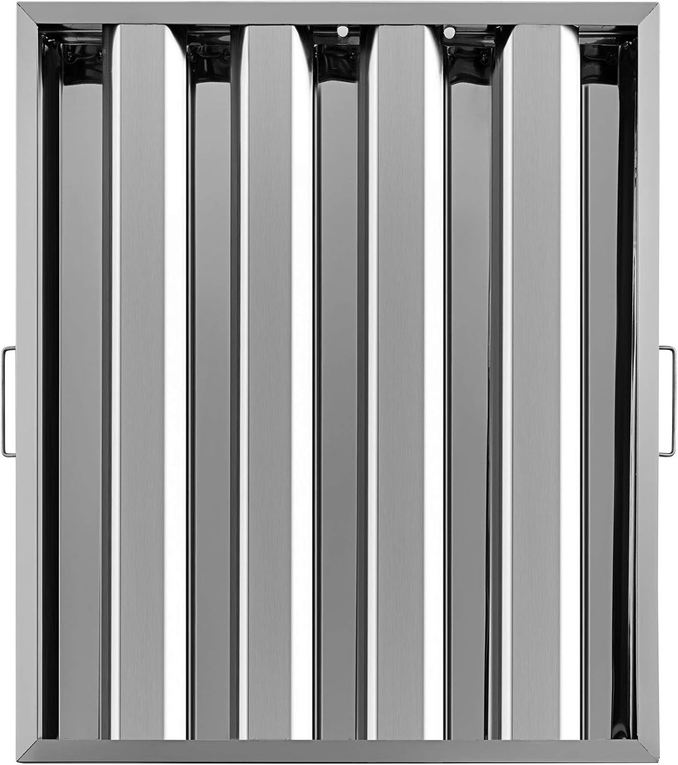 Pack of 6 Hood Filters 19.5W X 24.5H Inch, 430 Stainless Steel 4 Grooves Commerc