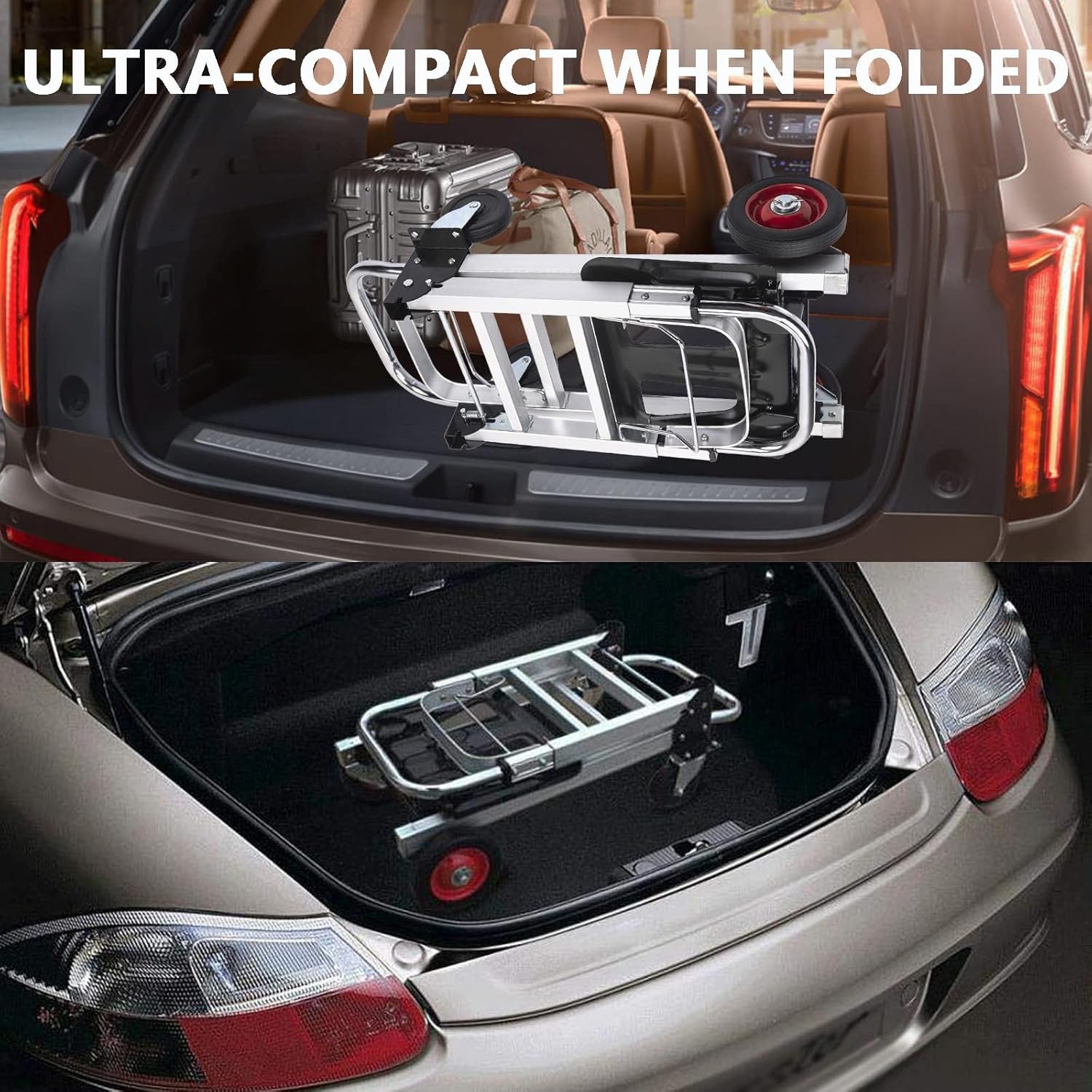 Aluminum Folding Hand Truck 550 LBS Capacity Convertible Hand Truck Dolly Cart