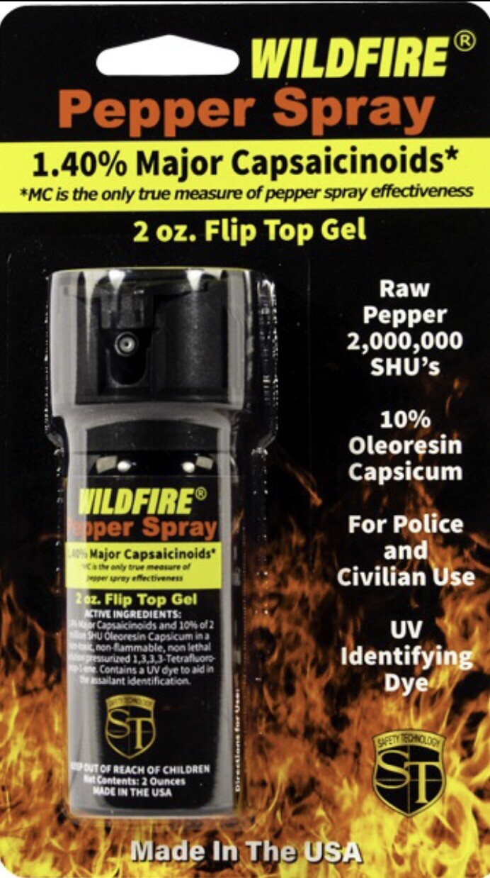 STICKY Pepper GEL Spray HOT Wildfire FLIPTOP 1. 4 2oz Self POLICE DEFENSE Women