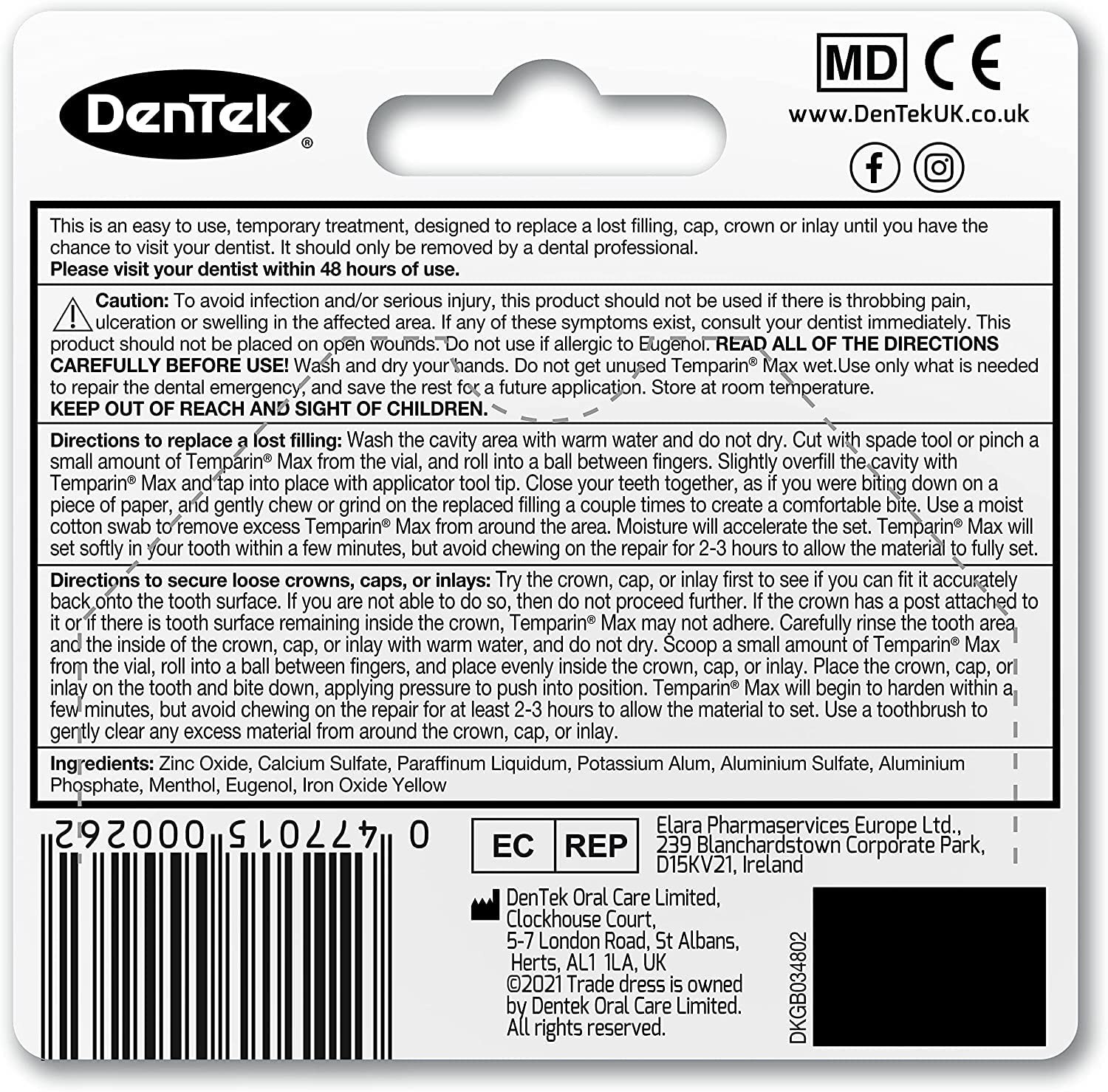 Temparin Filling Material Single Item